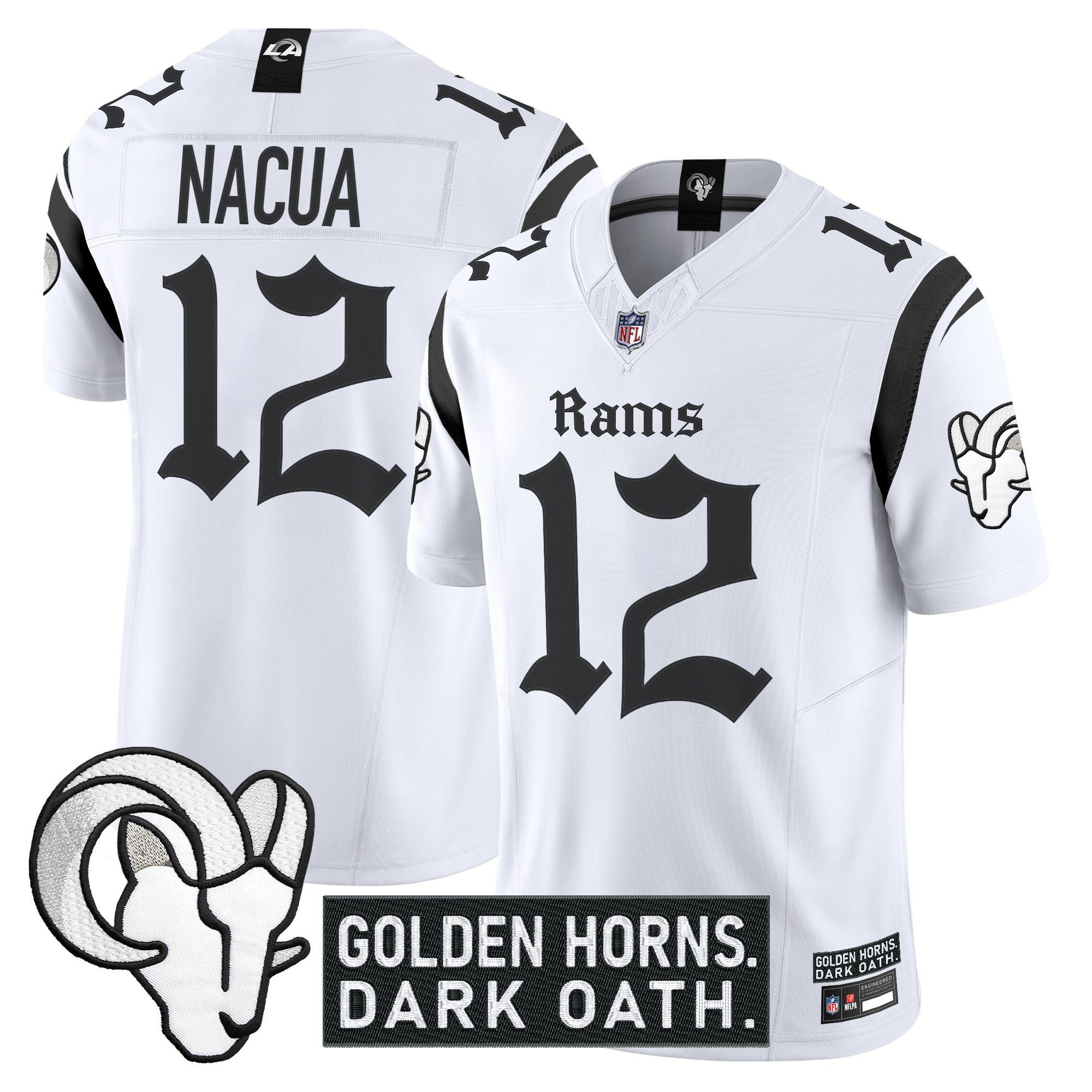 Men's Los Angeles Rams 'Gothic Horns Reforged Edition' Vapor Limited Jersey - All Stitched - Image 10