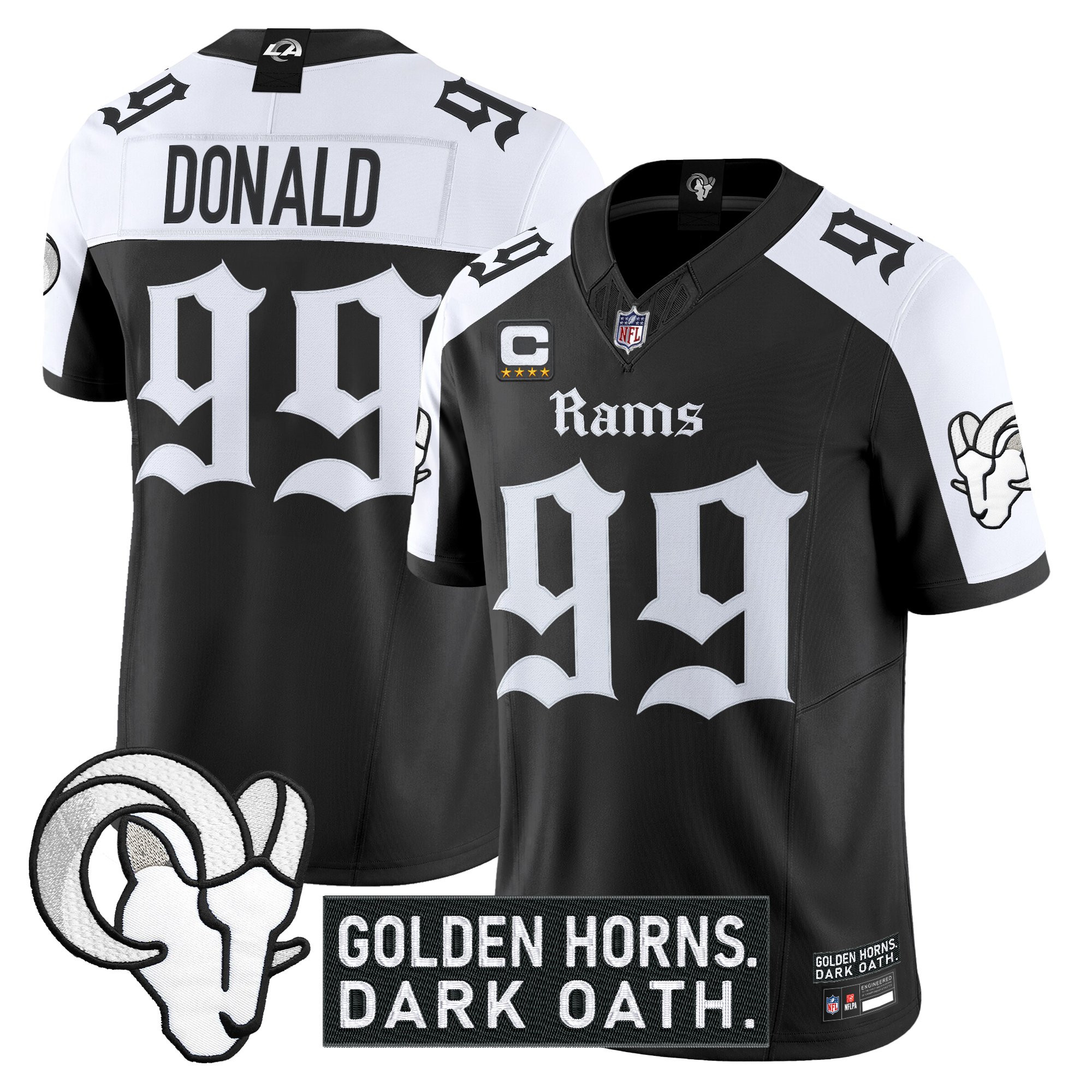 Men's Los Angeles Rams 'Gothic Horns Reforged Edition' Vapor Limited Jersey - All Stitched - Image 24