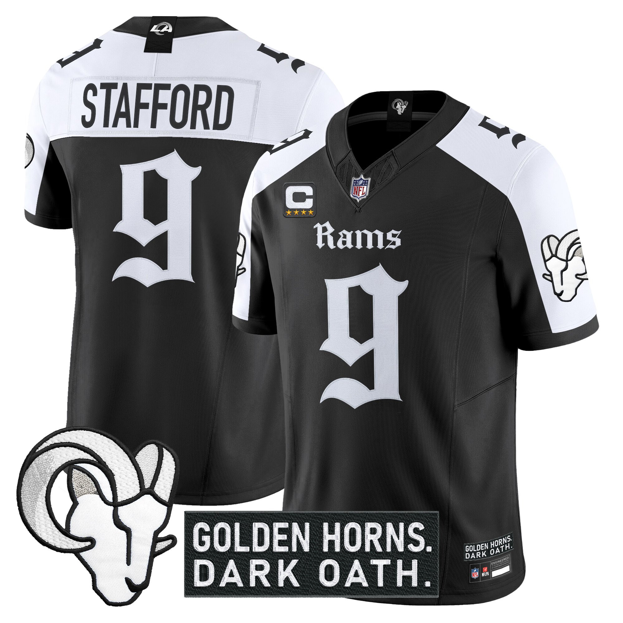 Men's Los Angeles Rams 'Gothic Horns Reforged Edition' Vapor Limited Jersey - All Stitched - Image 22