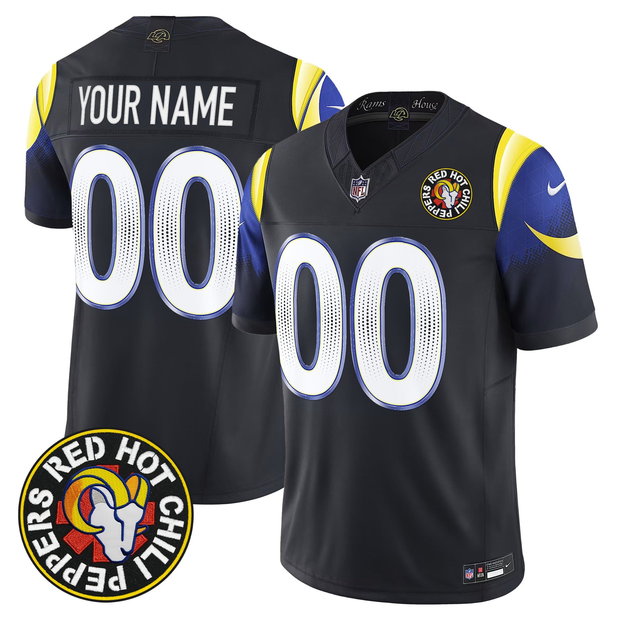 Red Hot Chili Peppers x Los Angeles Rams Vapor Limited Custom Jersey - All Stitched