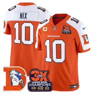 Men's Denver Broncos Throwback Vapor Limited Jersey - 3-Time Champions Patch - All Stitched
