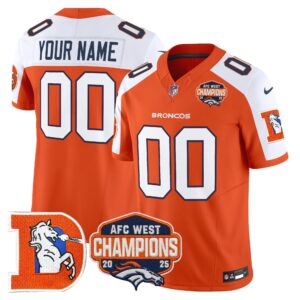Denver Broncos Throwback Vapor Limited Custom Jersey - 2025 AFC West Division Champions Patch - All Stitched