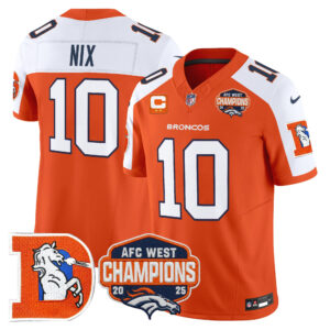 Men's Denver Broncos Throwback Vapor Limited Jersey - 2025 AFC West Division Champions Patch - All Stitched