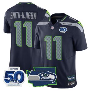 Men's Seattle Seahawks 50th Anniversary Patch Vapor Limited Jersey - All Stitched