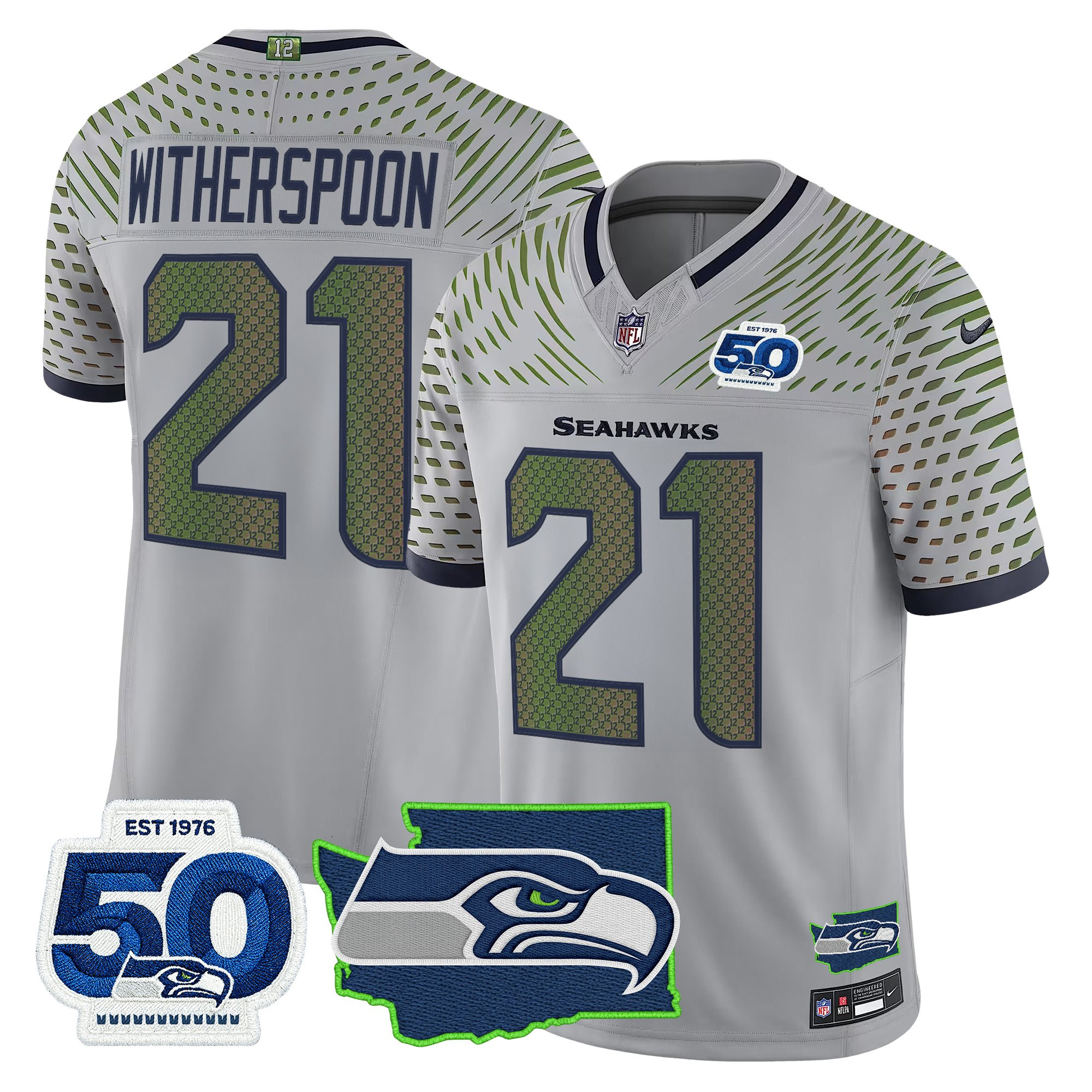Men's Seattle Seahawks 50th Anniversary Patch Vapor Limited Jersey - All Stitched - Image 13