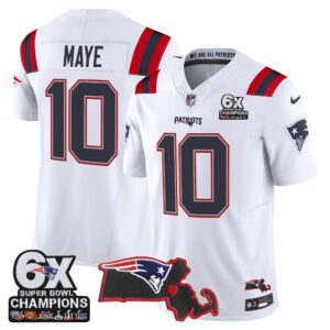 Men's New England Patriots 6-Time Champions & Massachusetts Patch Vapor Limited Jersey - All Stitched