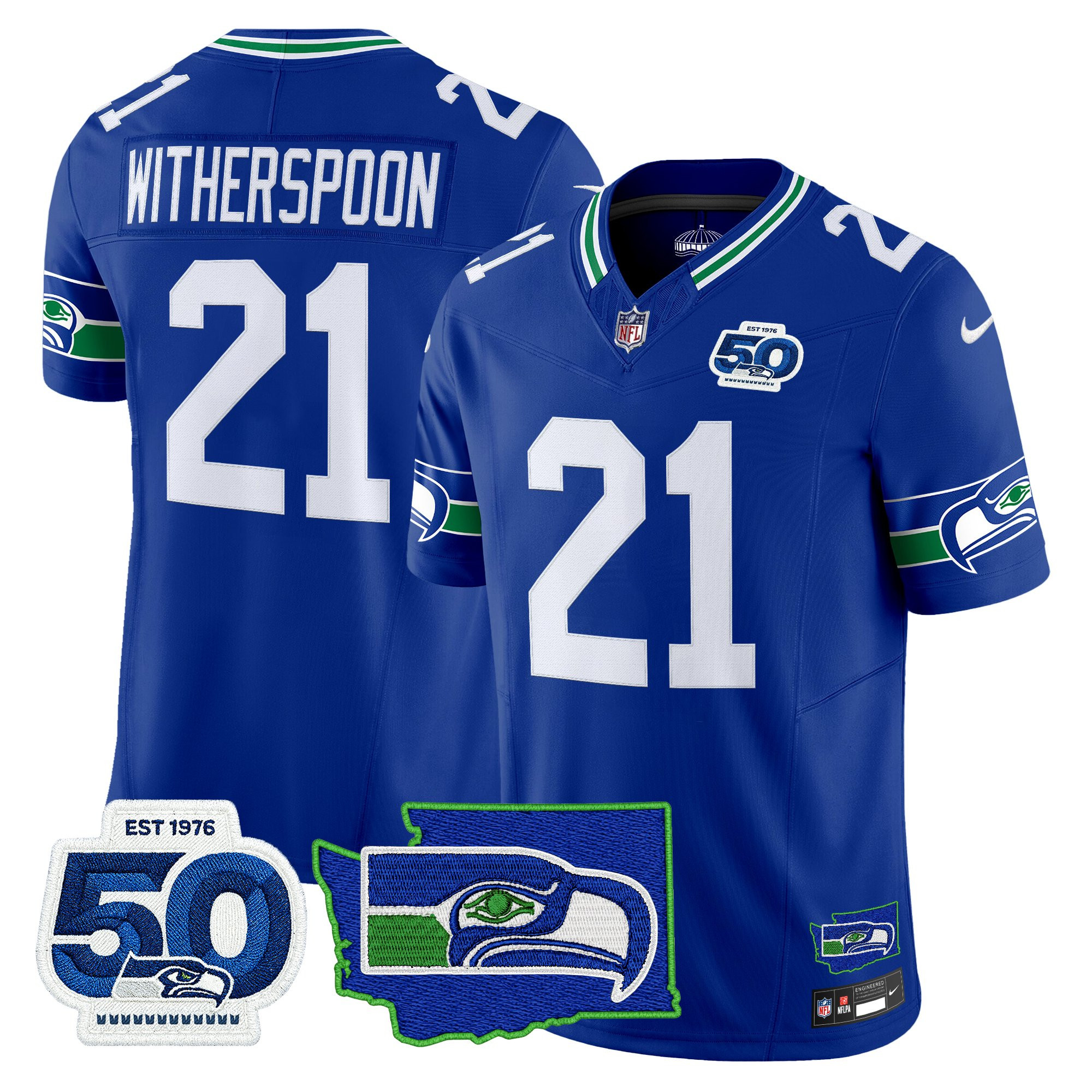 Men's Seattle Seahawks 50th Anniversary Patch Vapor Limited Jersey - All Stitched - Image 21