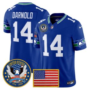 Men's Seattle Seahawks "United States 250th Anniversary Patch" Vapor Limited Jersey - All Stitched