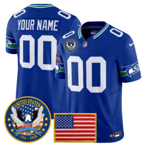 Seattle Seahawks "United States 250th Anniversary Patch" Vapor Limited Custom Jersey - All Stitched