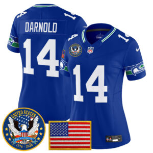 Women's Seattle Seahawks "United States 250th Anniversary Patch" Vapor Limited Jersey - All Stitched