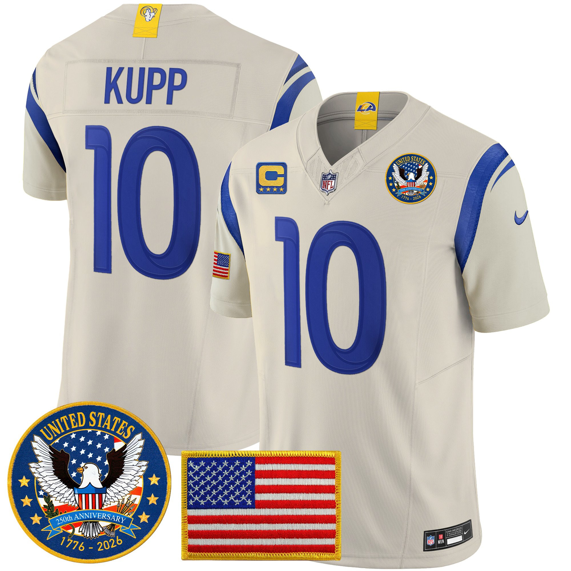 Men's Los Angeles Rams 2025 "United States 250th Anniversary Patch" Vapor Limited Jersey - All Stitched - Image 36