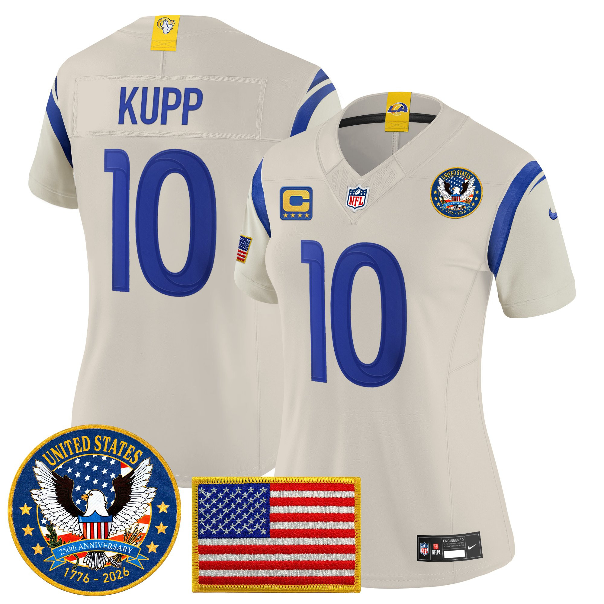 Women's Los Angeles Rams 2025 "United States 250th Anniversary Patch" Vapor Limited Jersey - All Stitched - Image 36