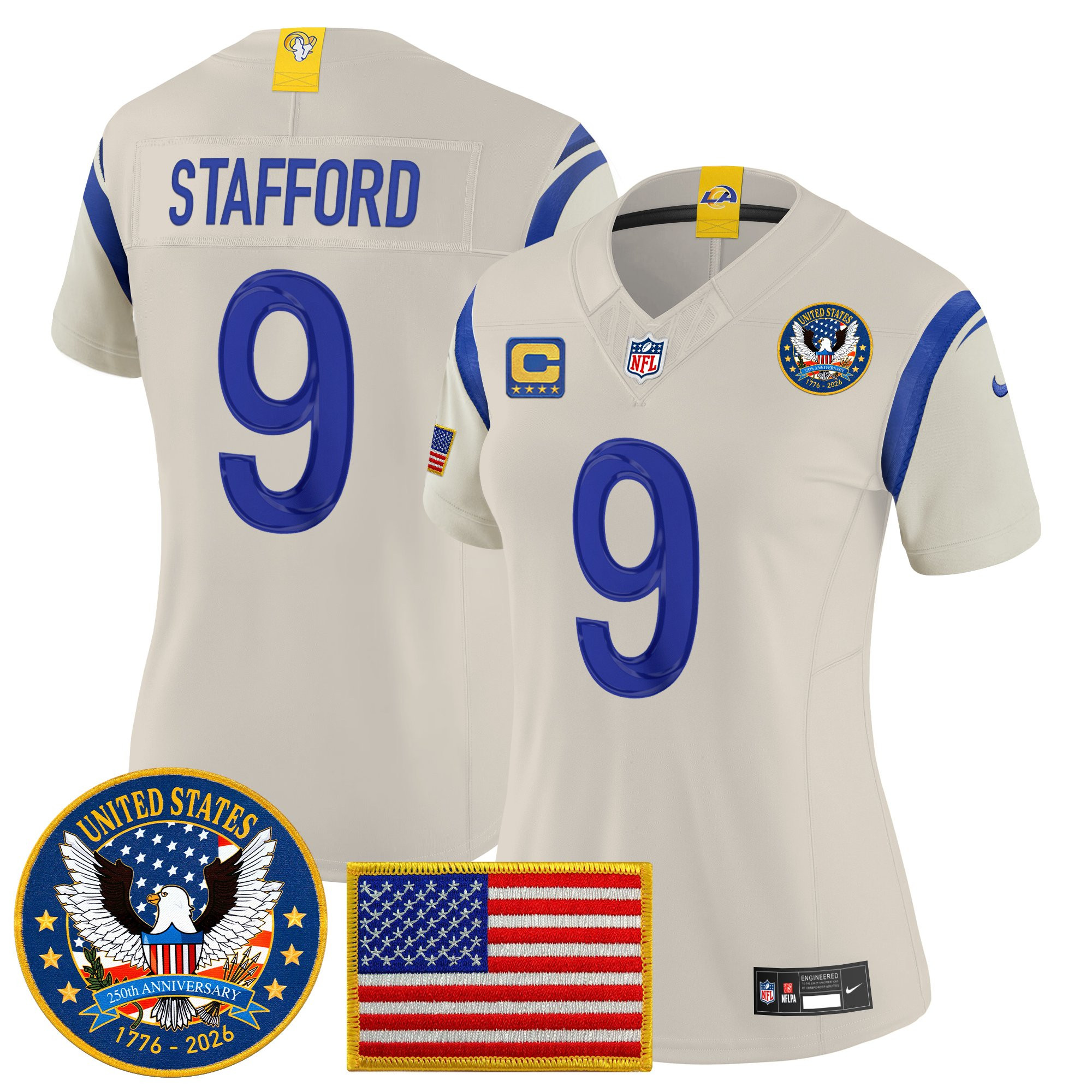 Women's Los Angeles Rams 2025 "United States 250th Anniversary Patch" Vapor Limited Jersey - All Stitched - Image 35