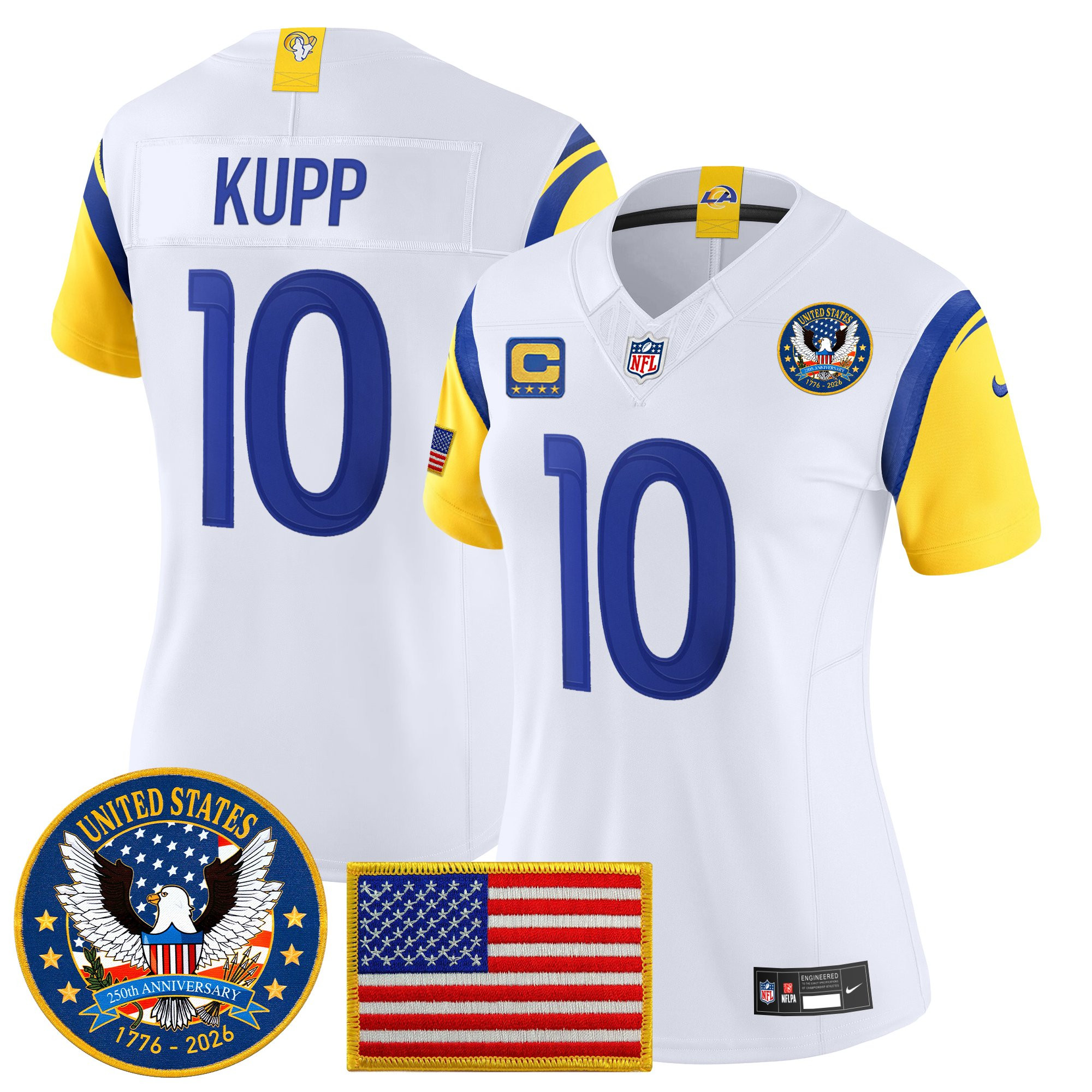 Women's Los Angeles Rams 2025 "United States 250th Anniversary Patch" Vapor Limited Jersey - All Stitched - Image 26