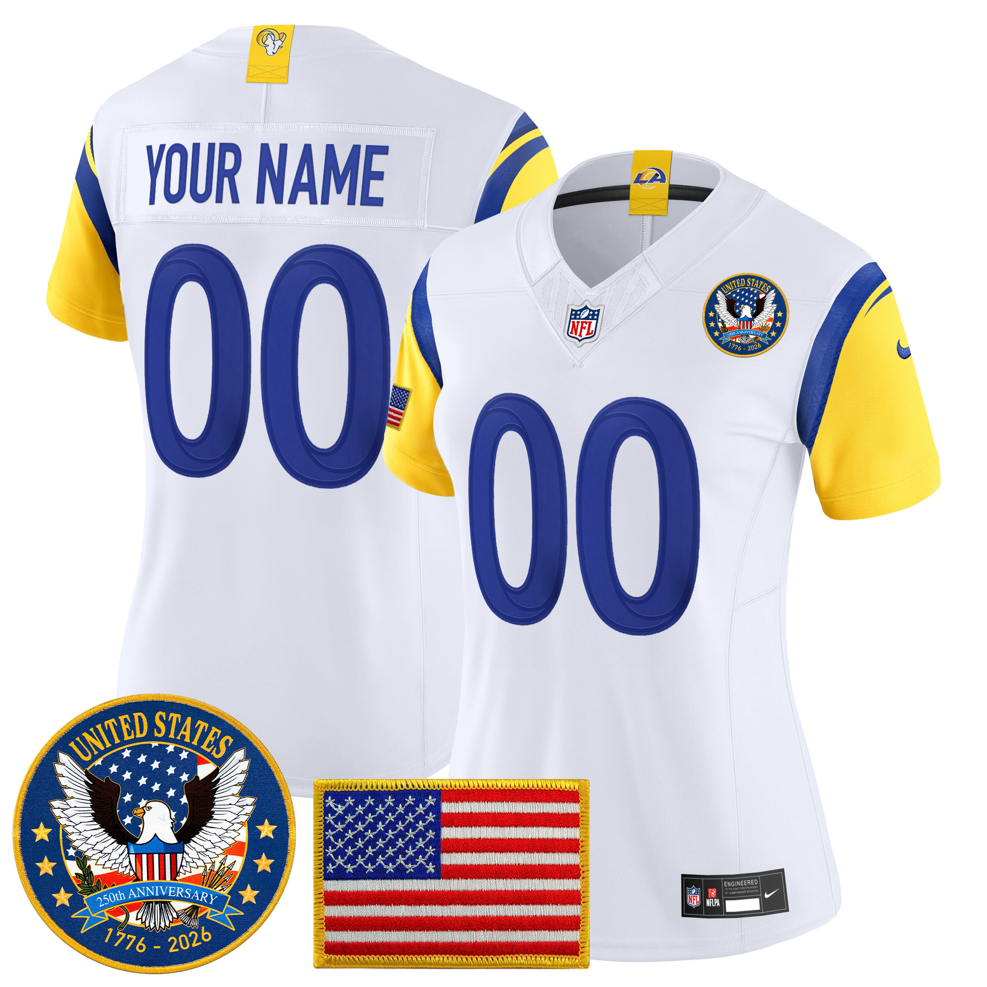 Los Angeles Rams 2025 "United States 250th Anniversary Patch" Vapor Limited Custom Jersey - All Stitched - Image 8
