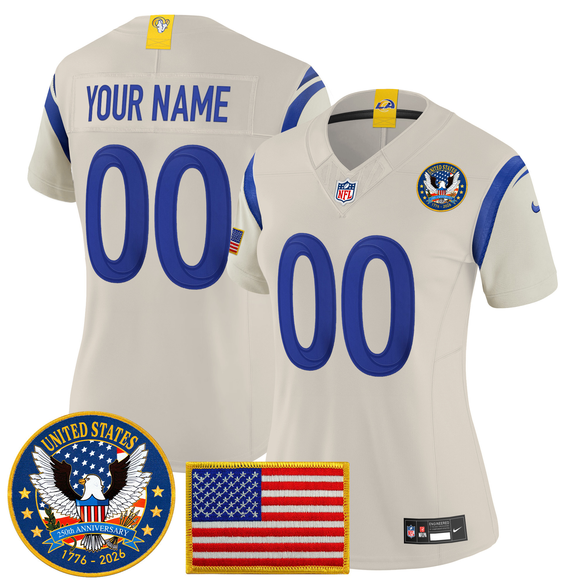 Los Angeles Rams 2025 "United States 250th Anniversary Patch" Vapor Limited Custom Jersey - All Stitched - Image 9