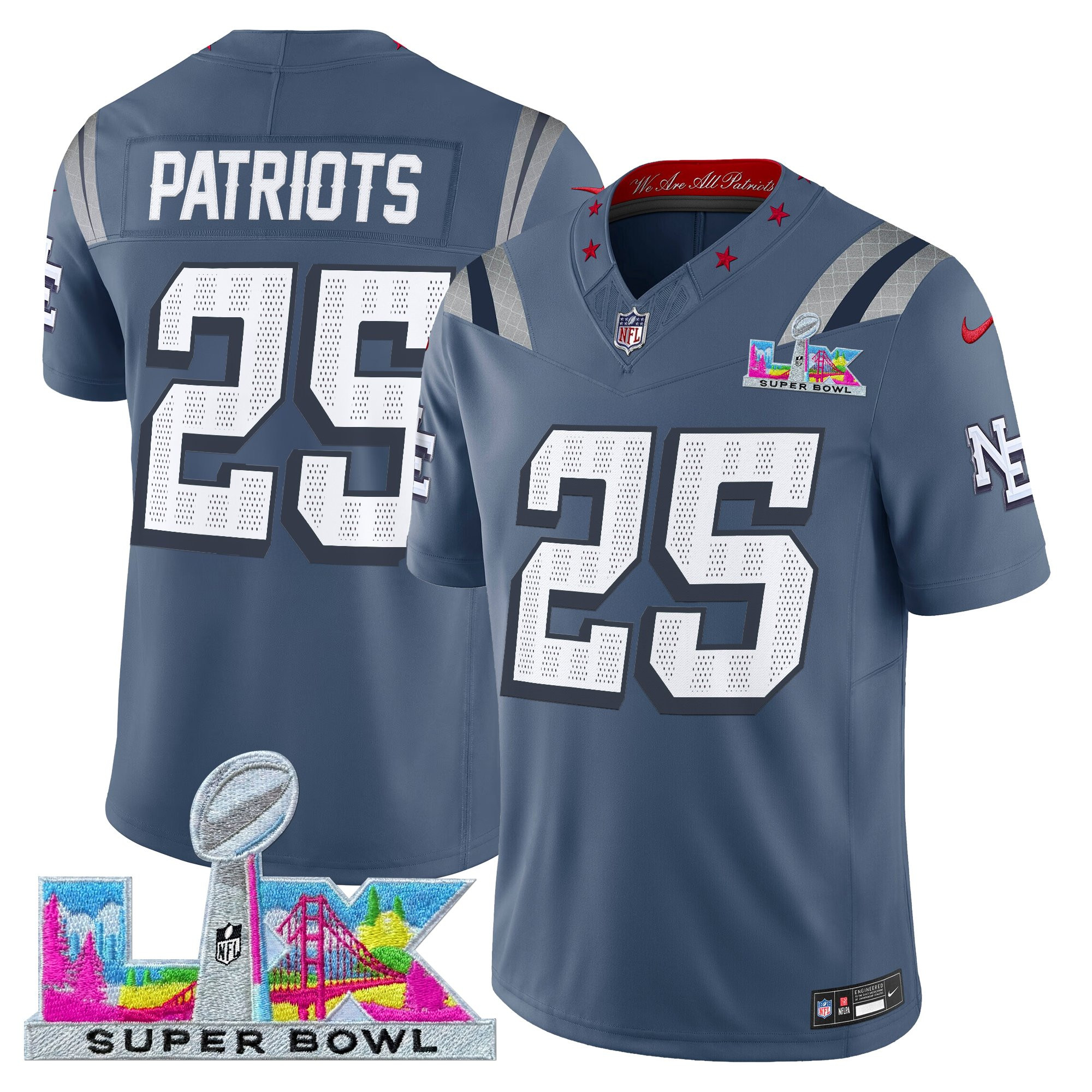 Men's New England Patriots Super Bowl LX Vapor Limited Jersey - All Stitched - Image 4