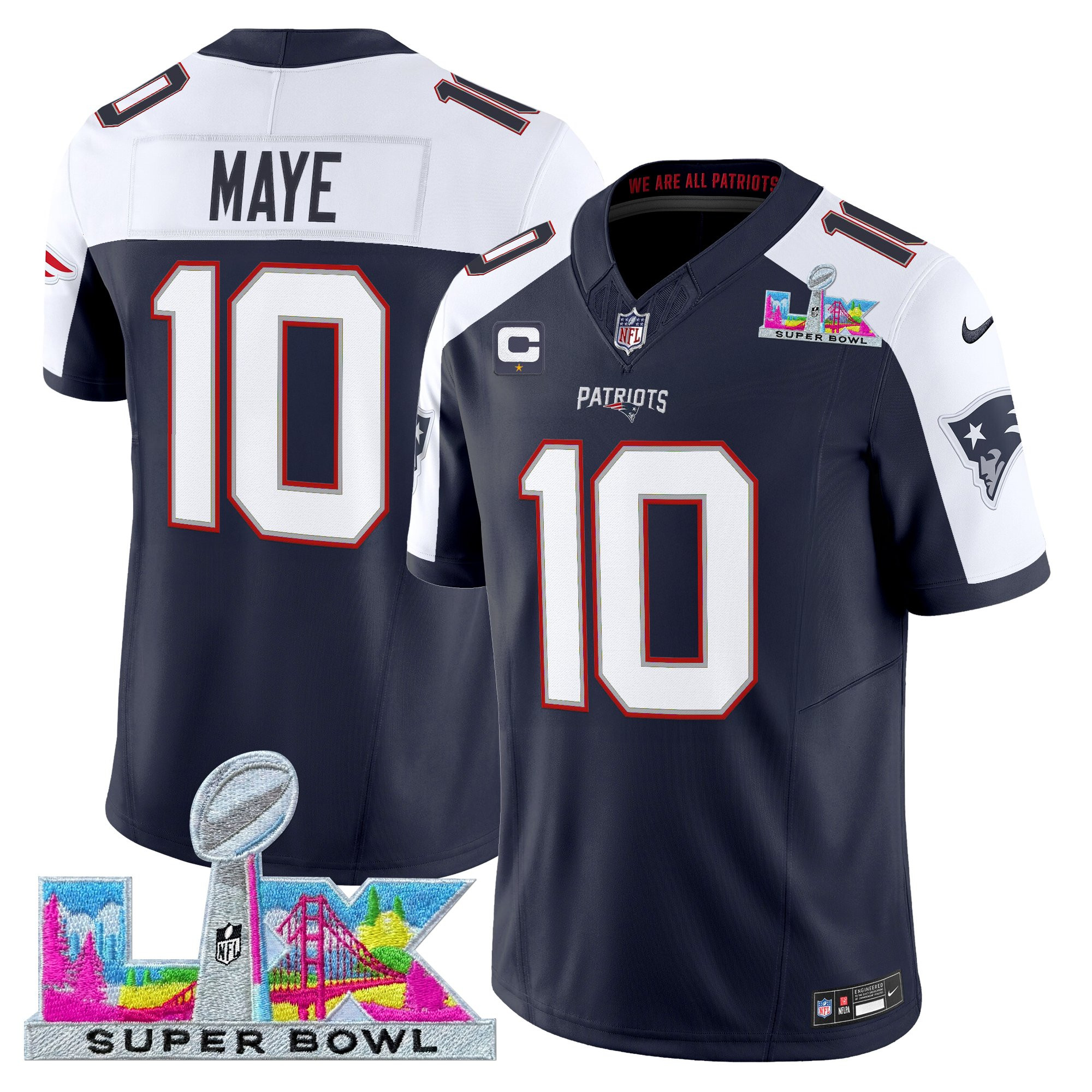 Men's New England Patriots Super Bowl LX Vapor Limited Jersey - All Stitched - Image 41