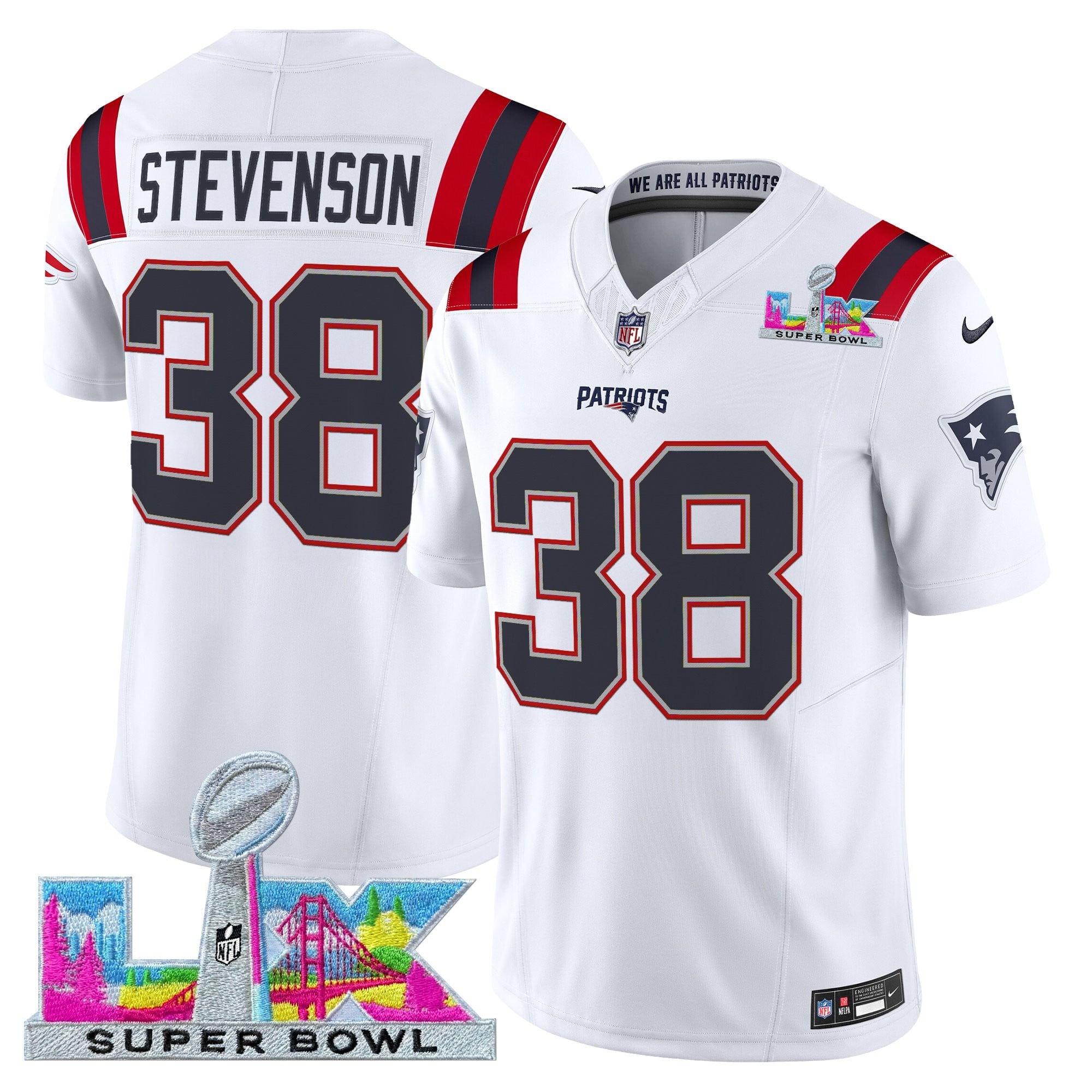 Men's New England Patriots Super Bowl LX Vapor Limited Jersey - All Stitched - Image 18