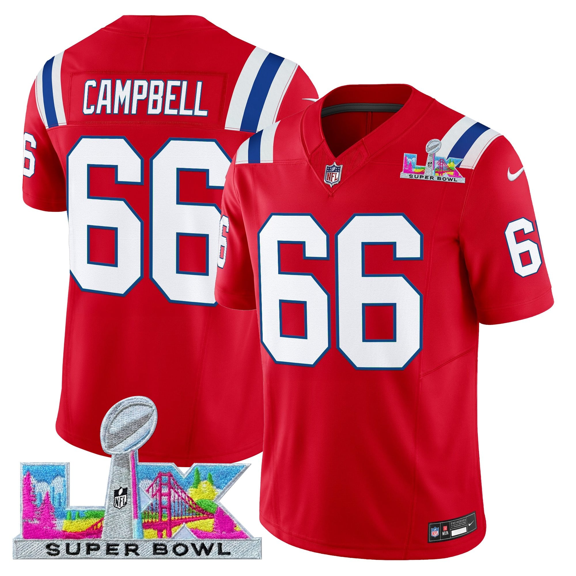 Men's New England Patriots Super Bowl LX Vapor Limited Jersey - All Stitched - Image 40