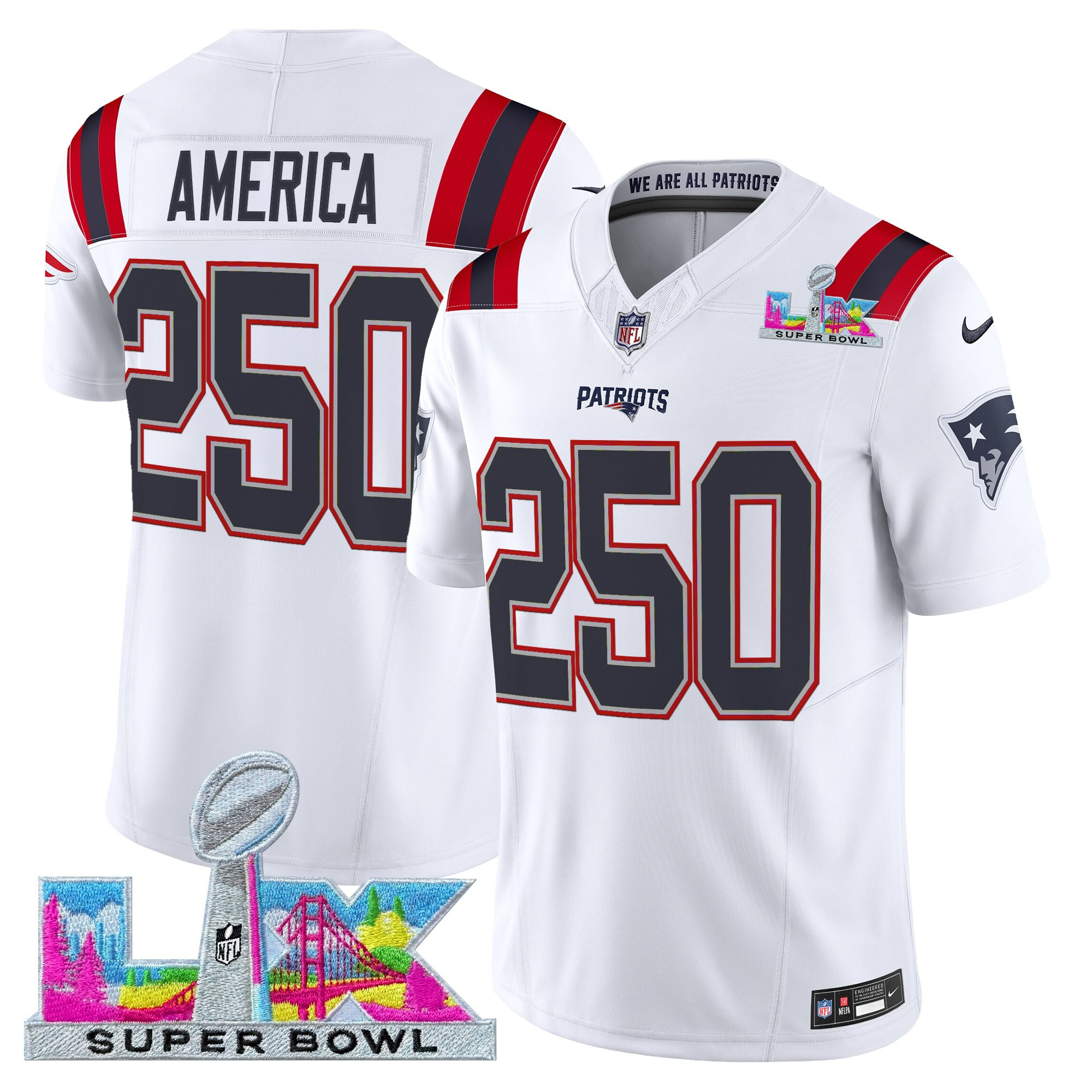 Men's New England Patriots Super Bowl LX Vapor Limited Jersey - All Stitched - Image 12