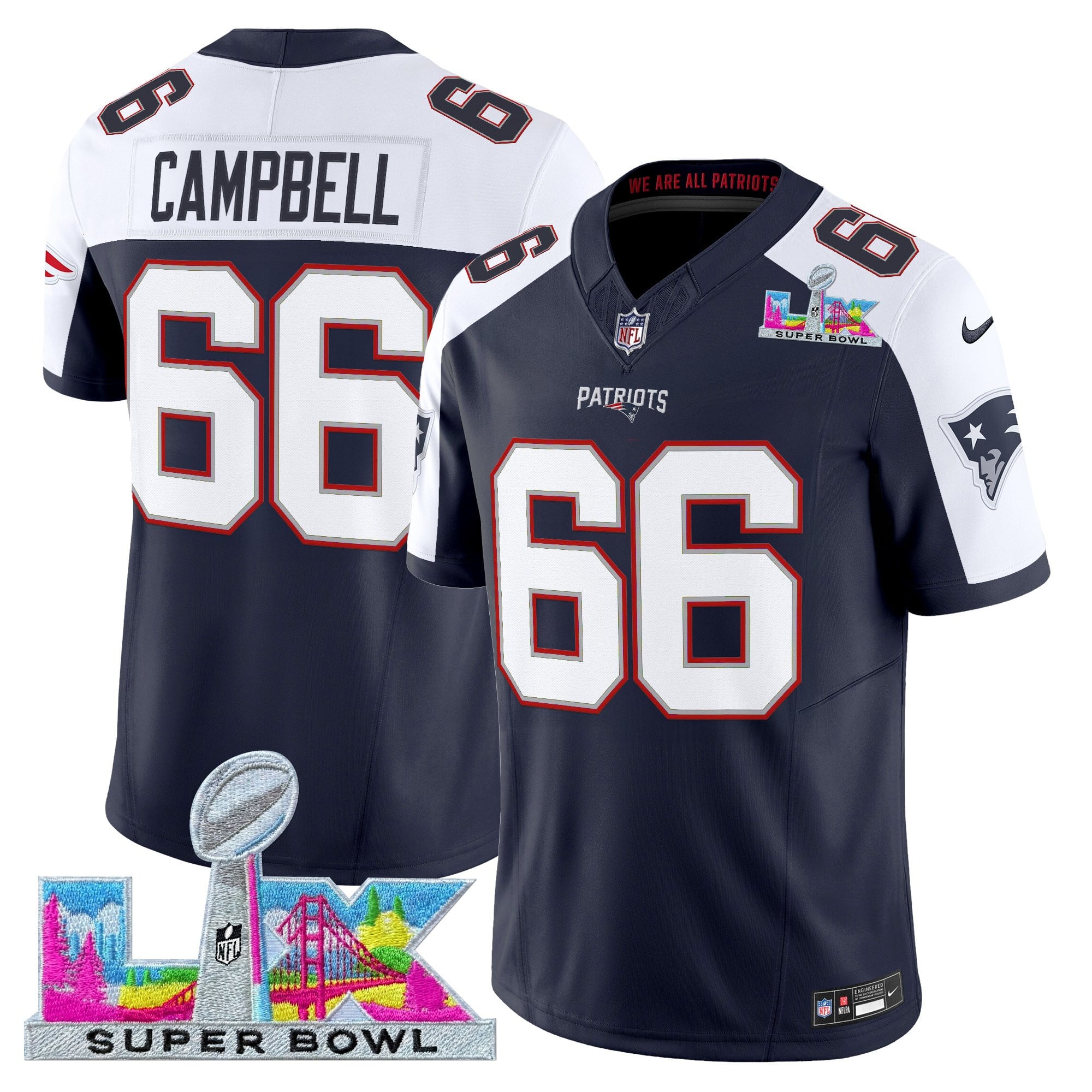 Men's New England Patriots Super Bowl LX Vapor Limited Jersey - All Stitched - Image 50