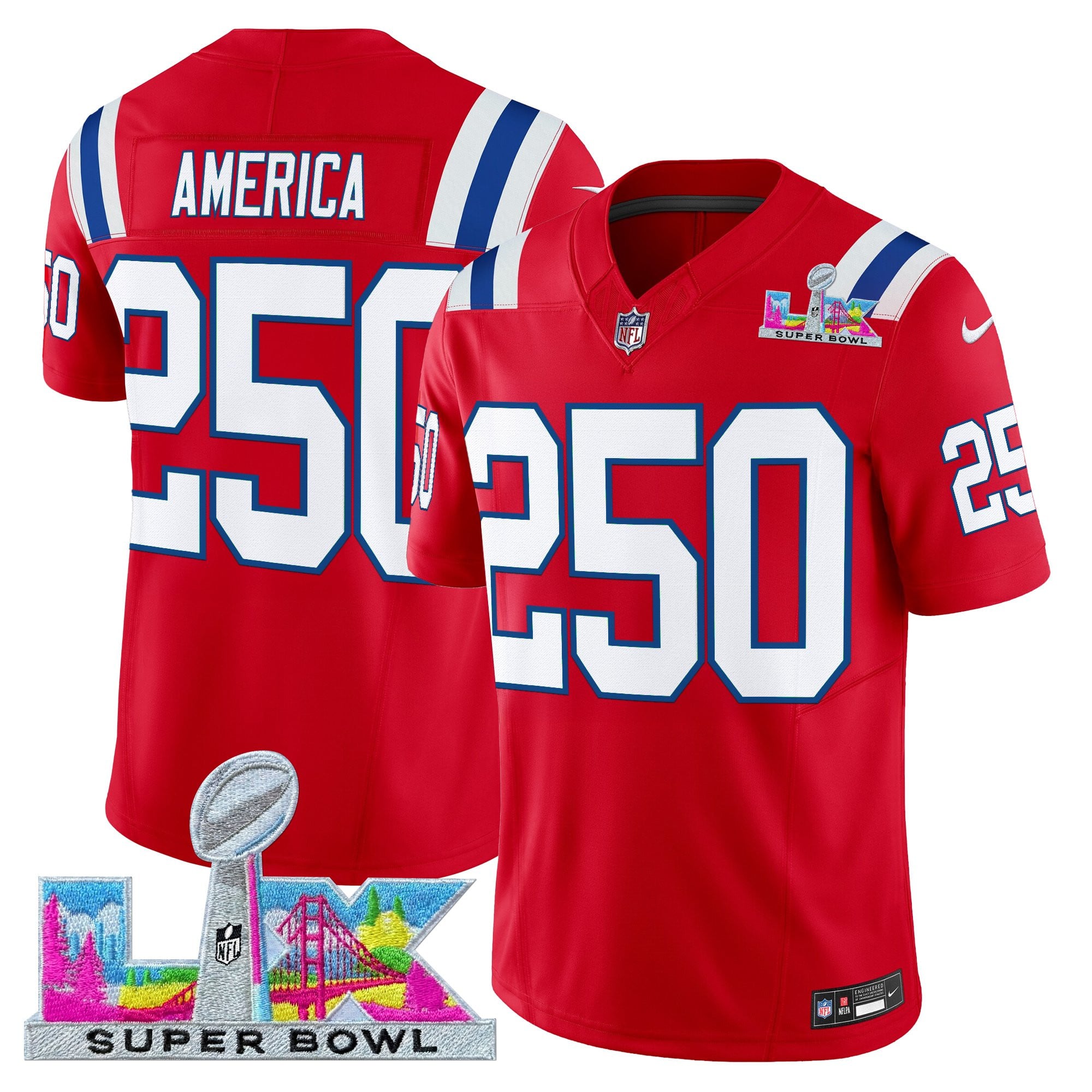Men's New England Patriots Super Bowl LX Vapor Limited Jersey - All Stitched - Image 32