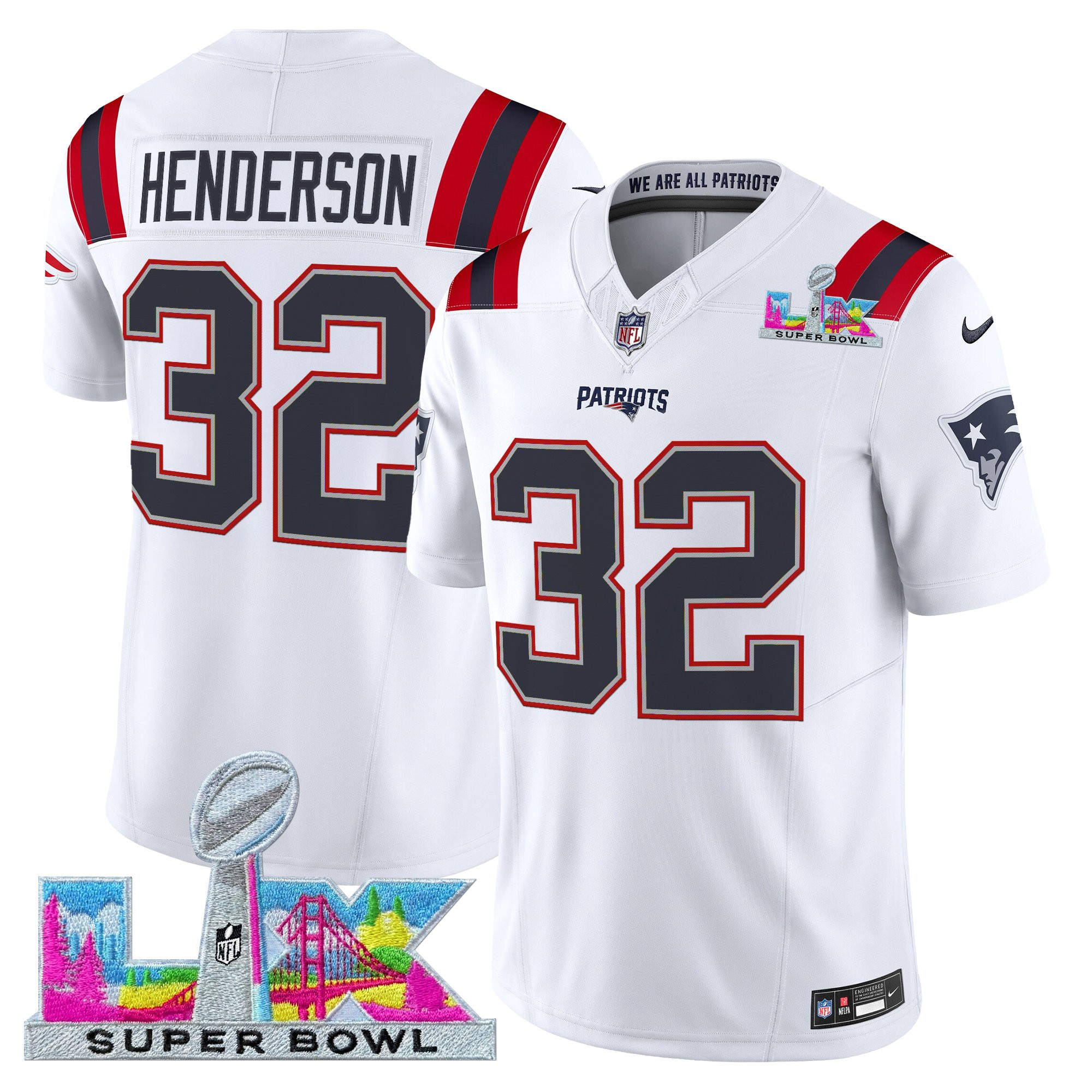 Men's New England Patriots Super Bowl LX Vapor Limited Jersey - All Stitched - Image 17