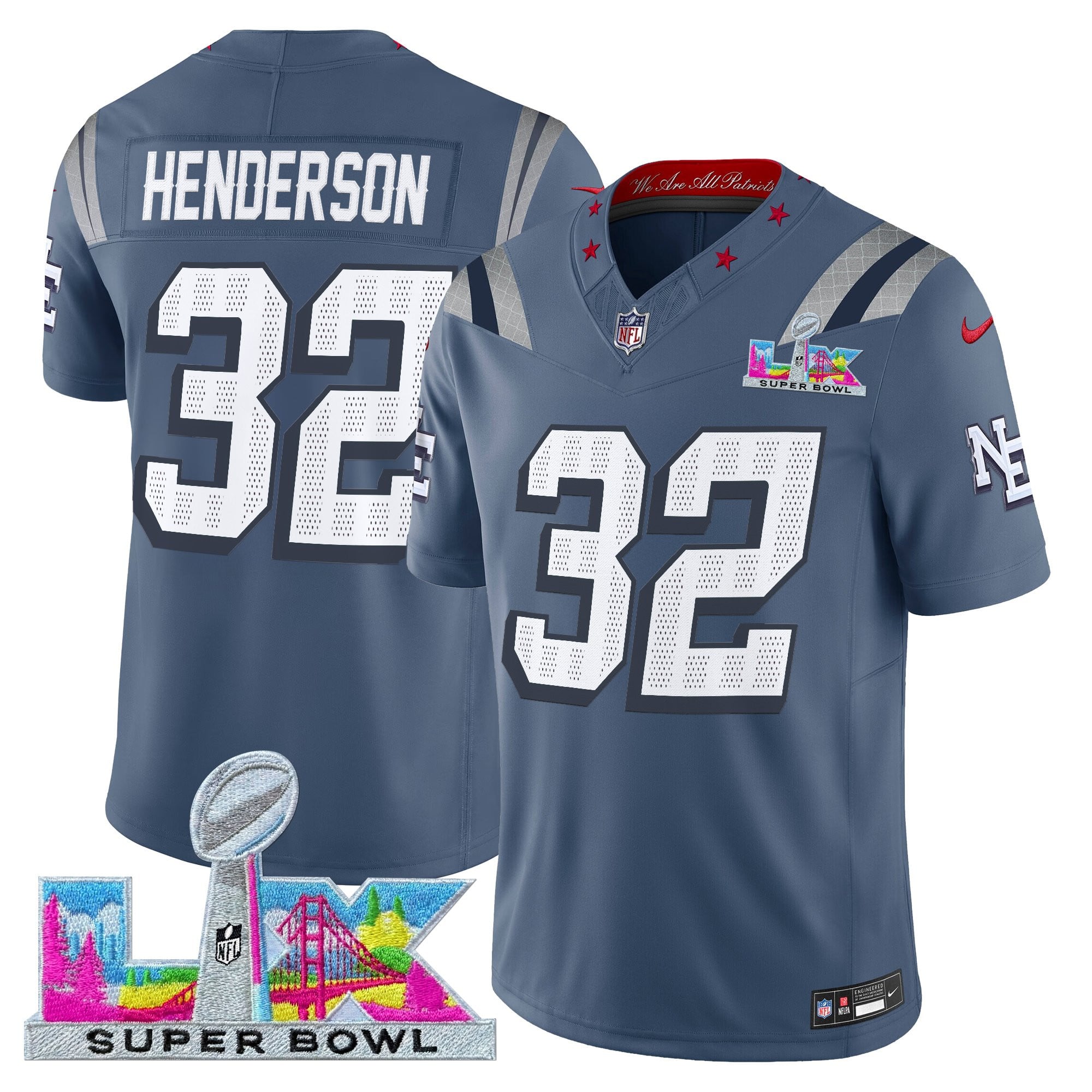 Men's New England Patriots Super Bowl LX Vapor Limited Jersey - All Stitched - Image 7