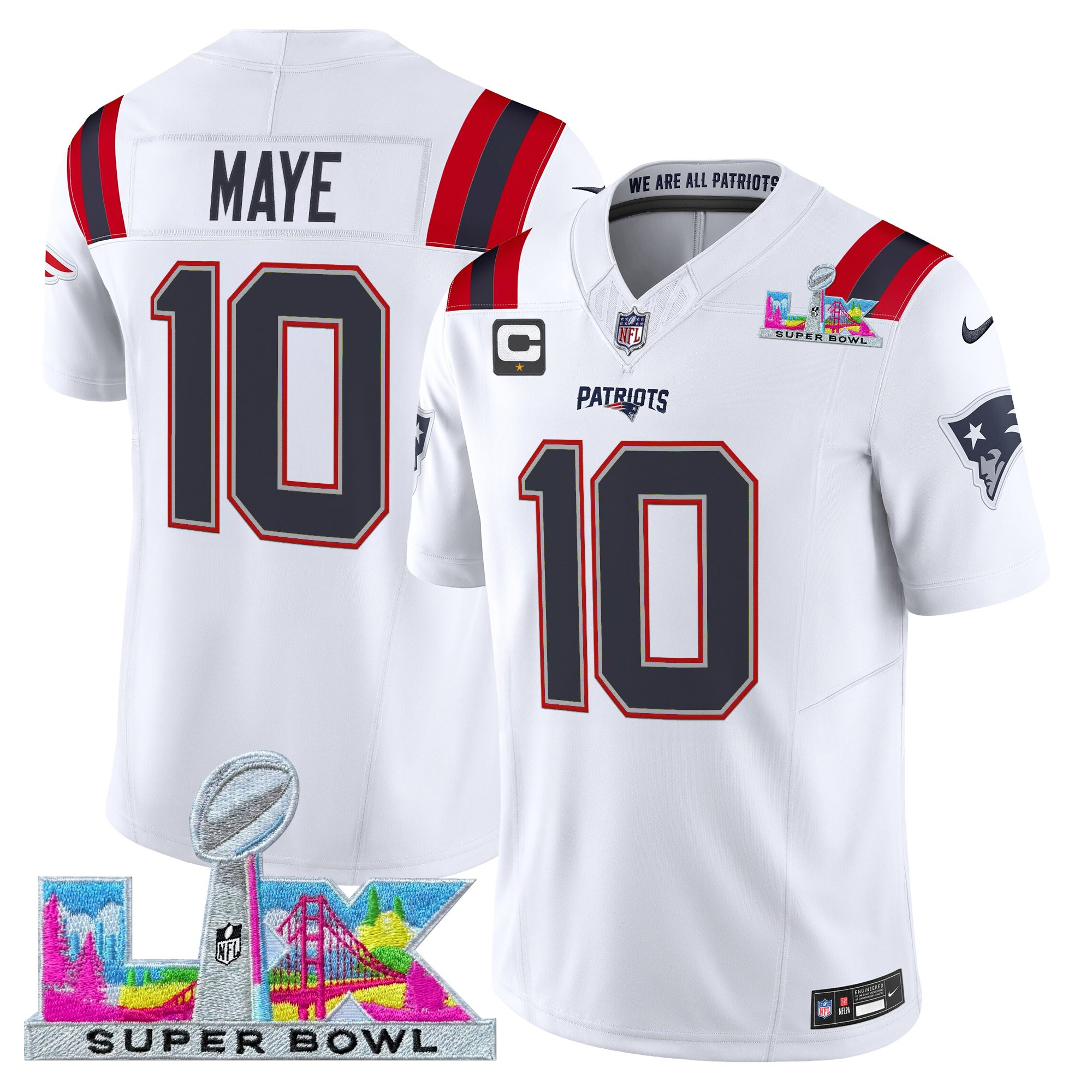 Men's New England Patriots Super Bowl LX Vapor Limited Jersey - All Stitched - Image 11