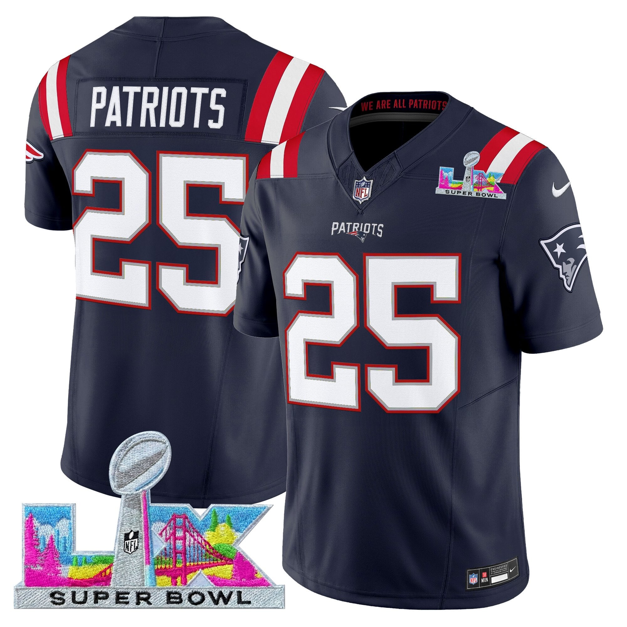 Men's New England Patriots Super Bowl LX Vapor Limited Jersey - All Stitched - Image 24