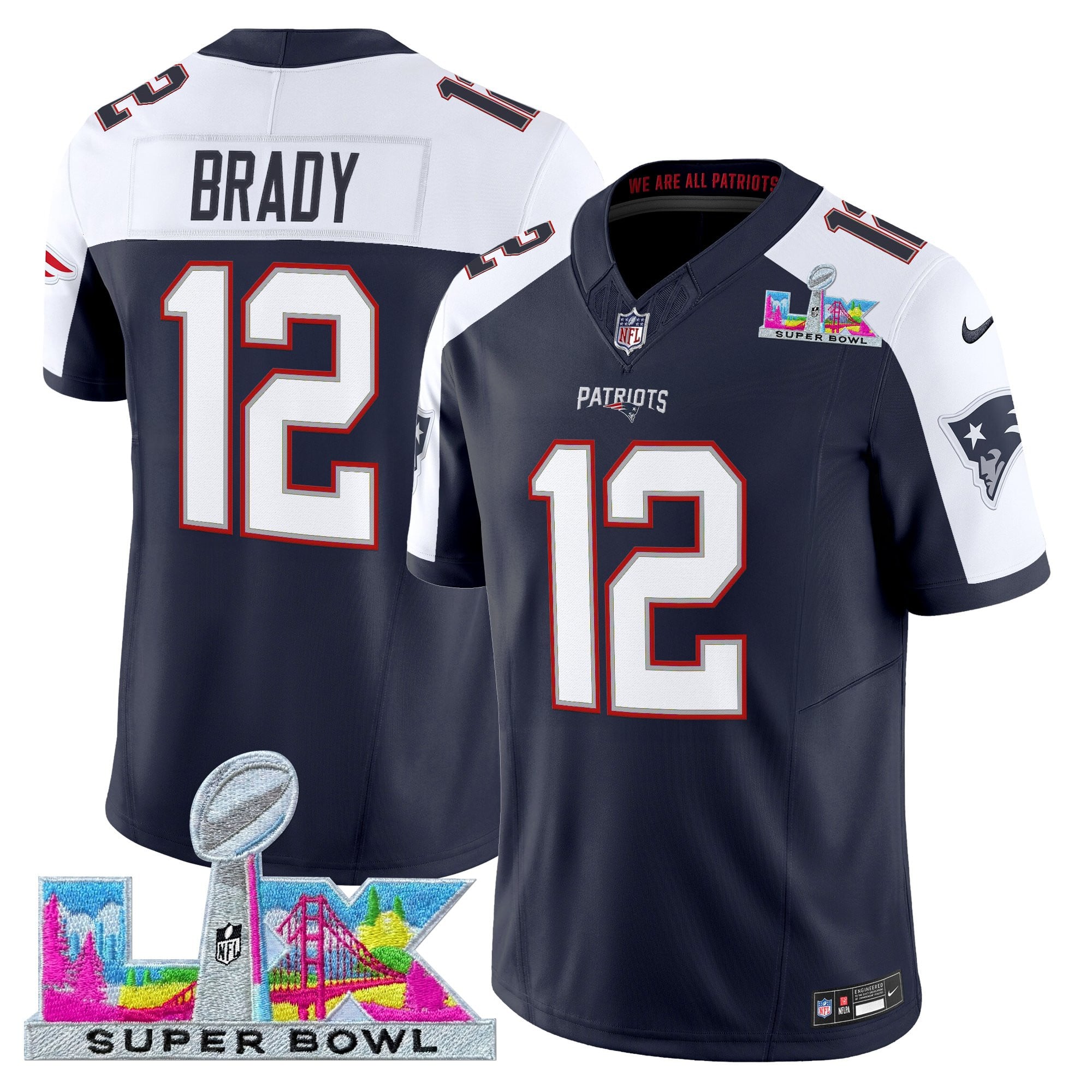 Men's New England Patriots Super Bowl LX Vapor Limited Jersey - All Stitched - Image 46