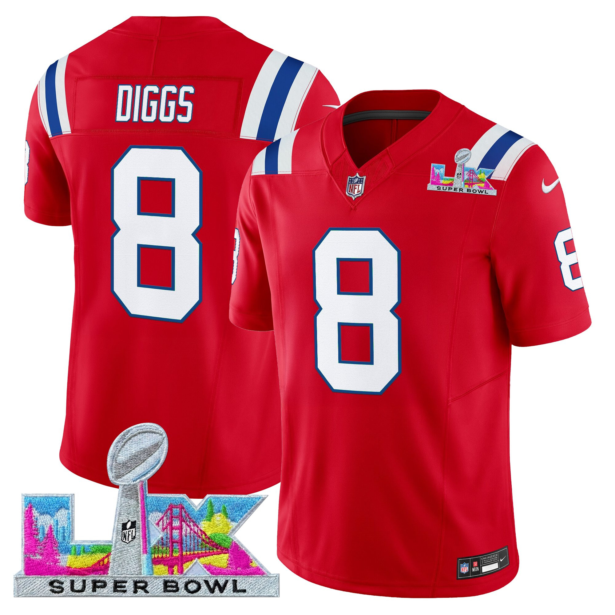 Men's New England Patriots Super Bowl LX Vapor Limited Jersey - All Stitched - Image 35