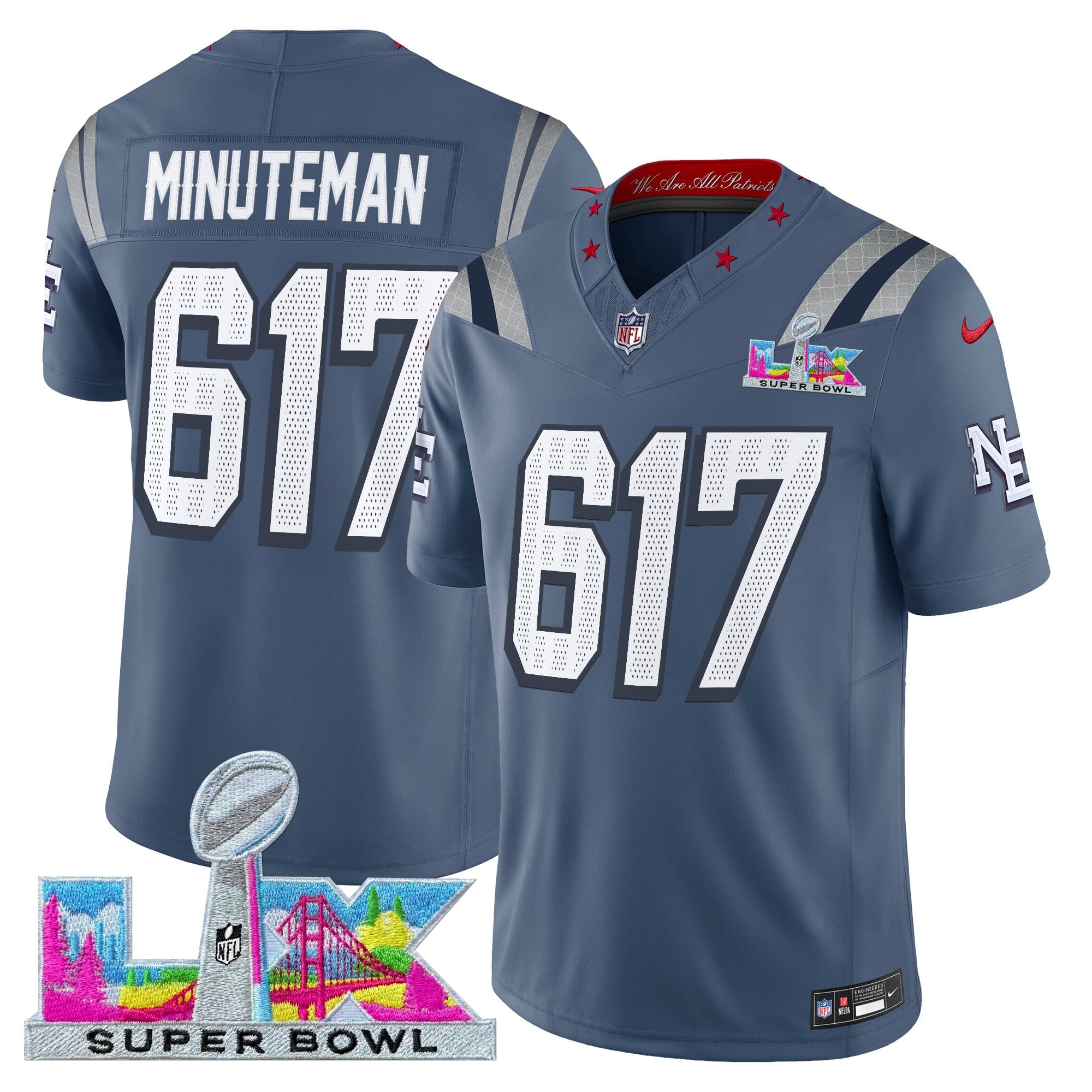 Men's New England Patriots Super Bowl LX Vapor Limited Jersey - All Stitched - Image 3