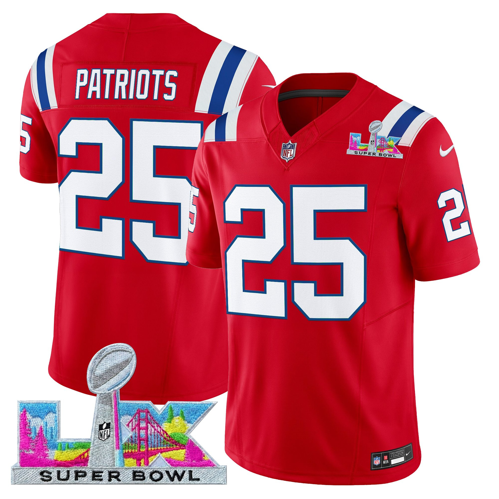 Men's New England Patriots Super Bowl LX Vapor Limited Jersey - All Stitched - Image 34