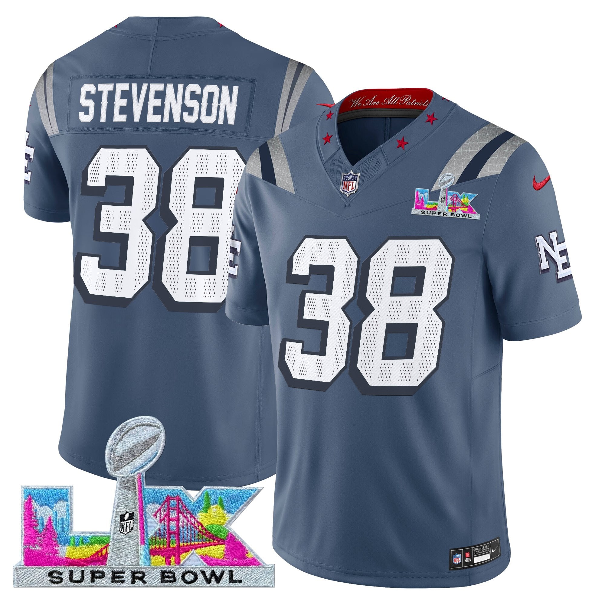Men's New England Patriots Super Bowl LX Vapor Limited Jersey - All Stitched - Image 8