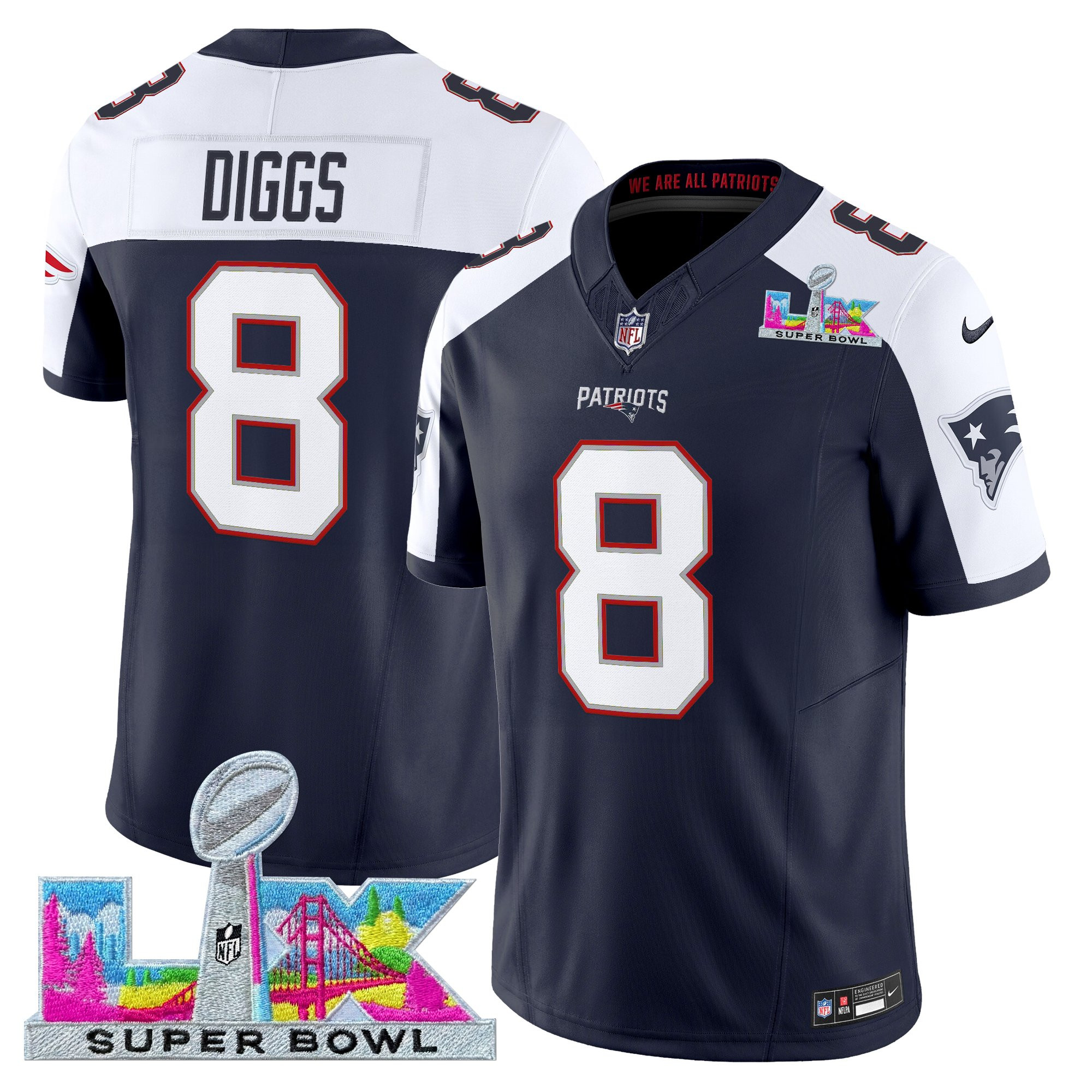Men's New England Patriots Super Bowl LX Vapor Limited Jersey - All Stitched - Image 45