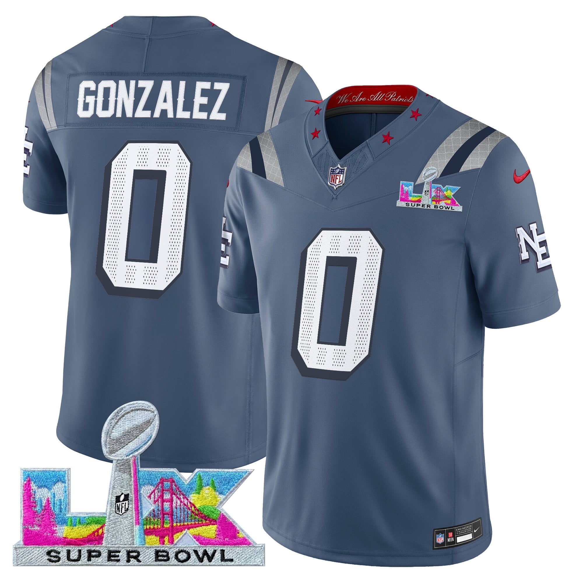 Men's New England Patriots Super Bowl LX Vapor Limited Jersey - All Stitched - Image 9