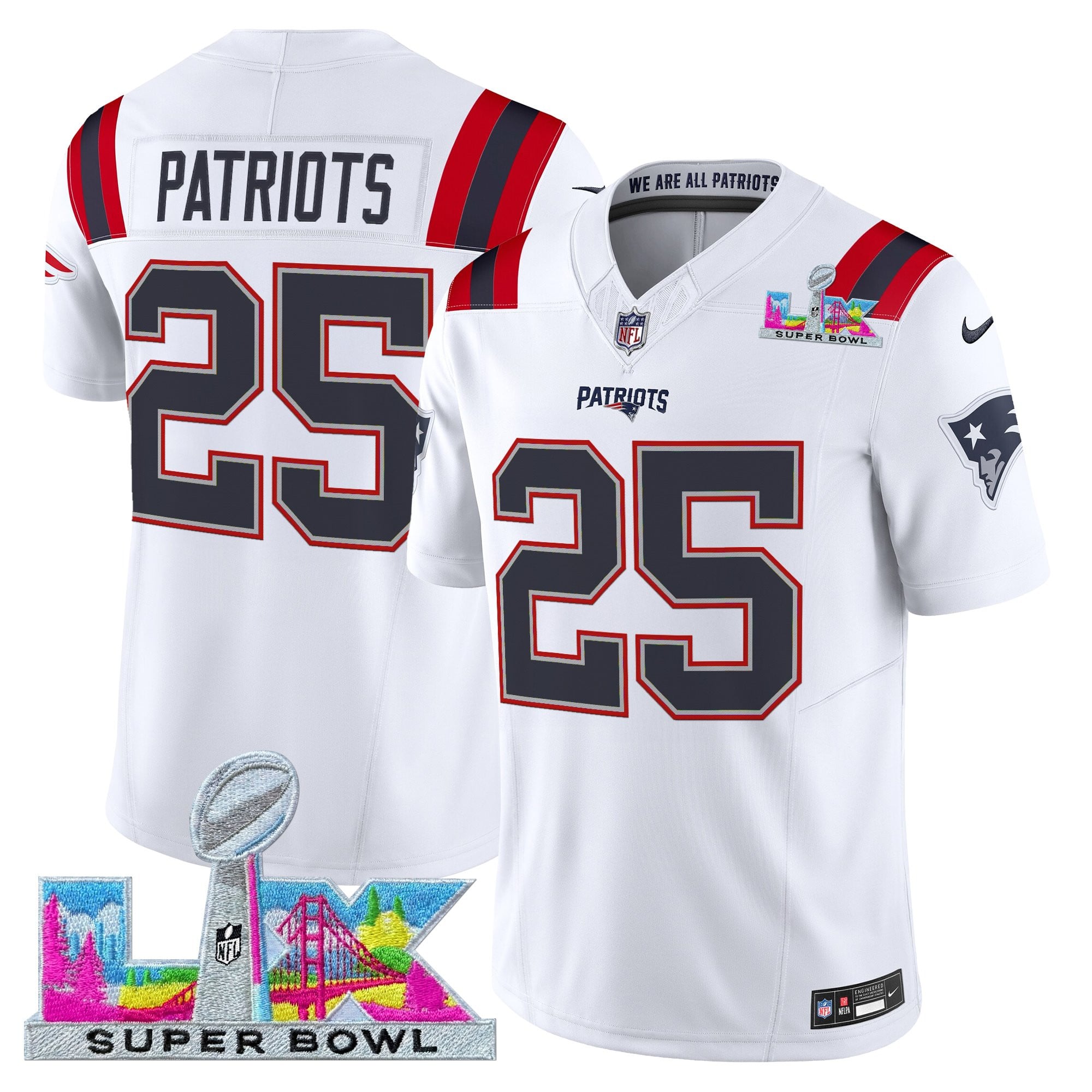 Men's New England Patriots Super Bowl LX Vapor Limited Jersey - All Stitched - Image 14