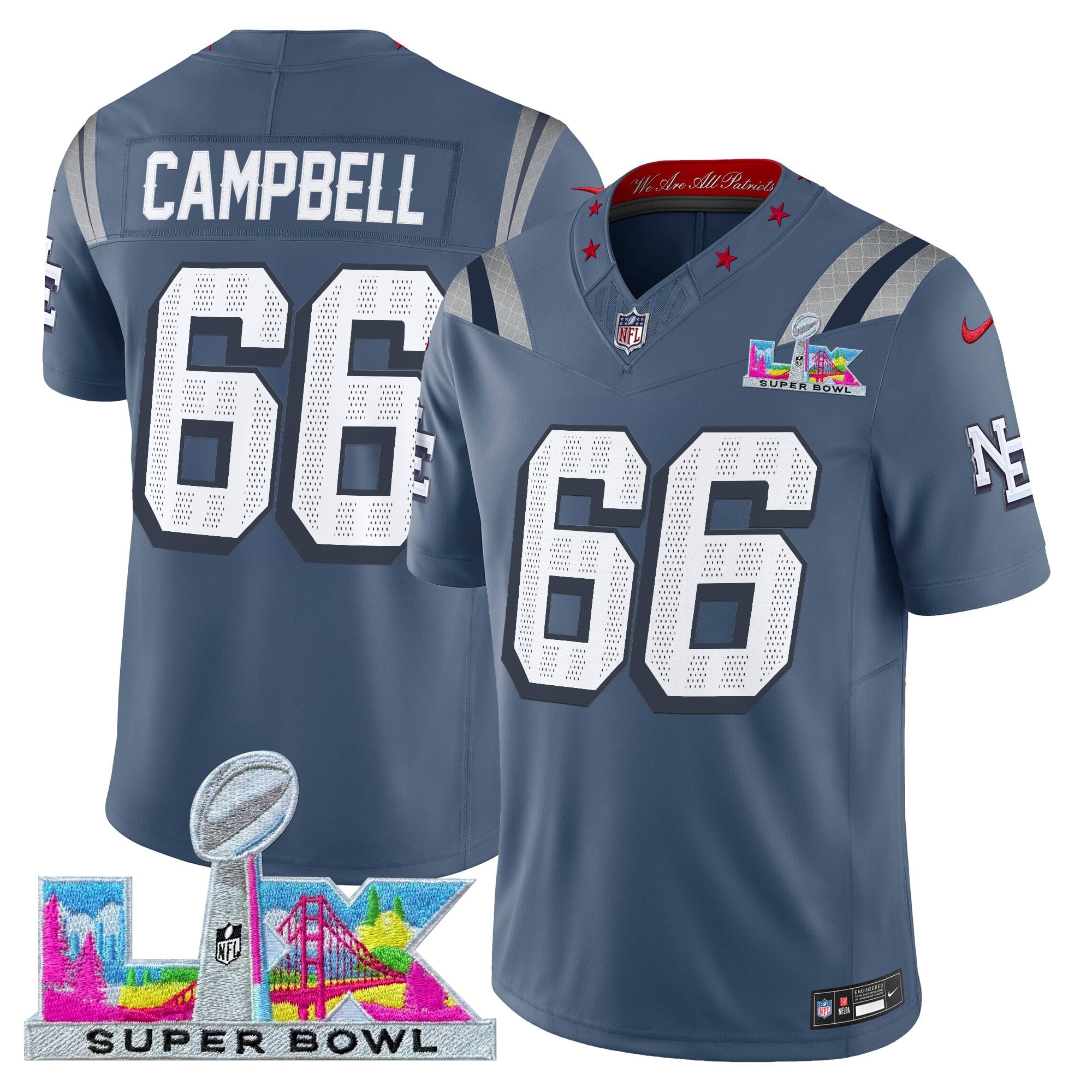 Men's New England Patriots Super Bowl LX Vapor Limited Jersey - All Stitched - Image 10