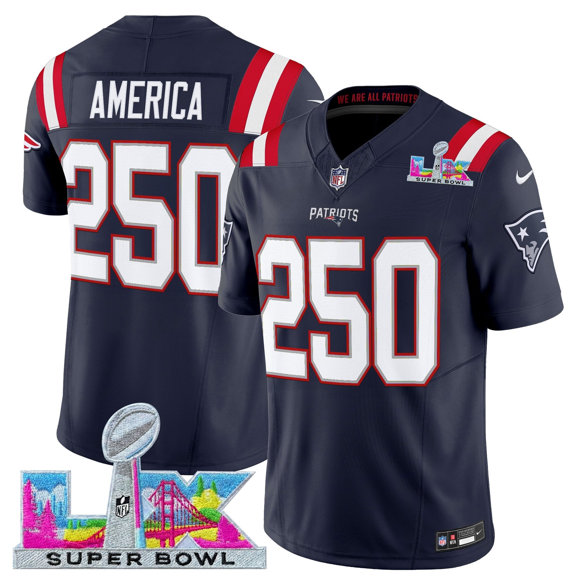 Men's New England Patriots Super Bowl LX Vapor Limited Jersey - All Stitched - Image 22
