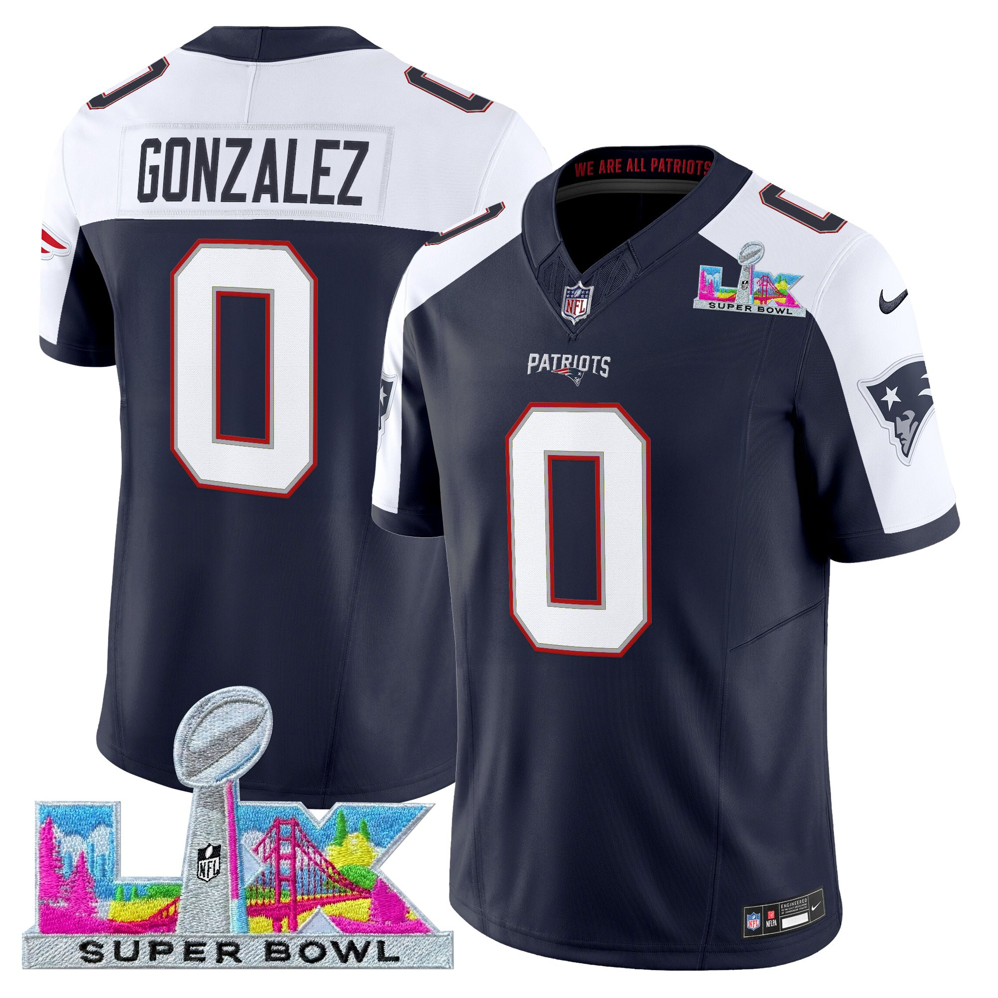 Men's New England Patriots Super Bowl LX Vapor Limited Jersey - All Stitched - Image 49