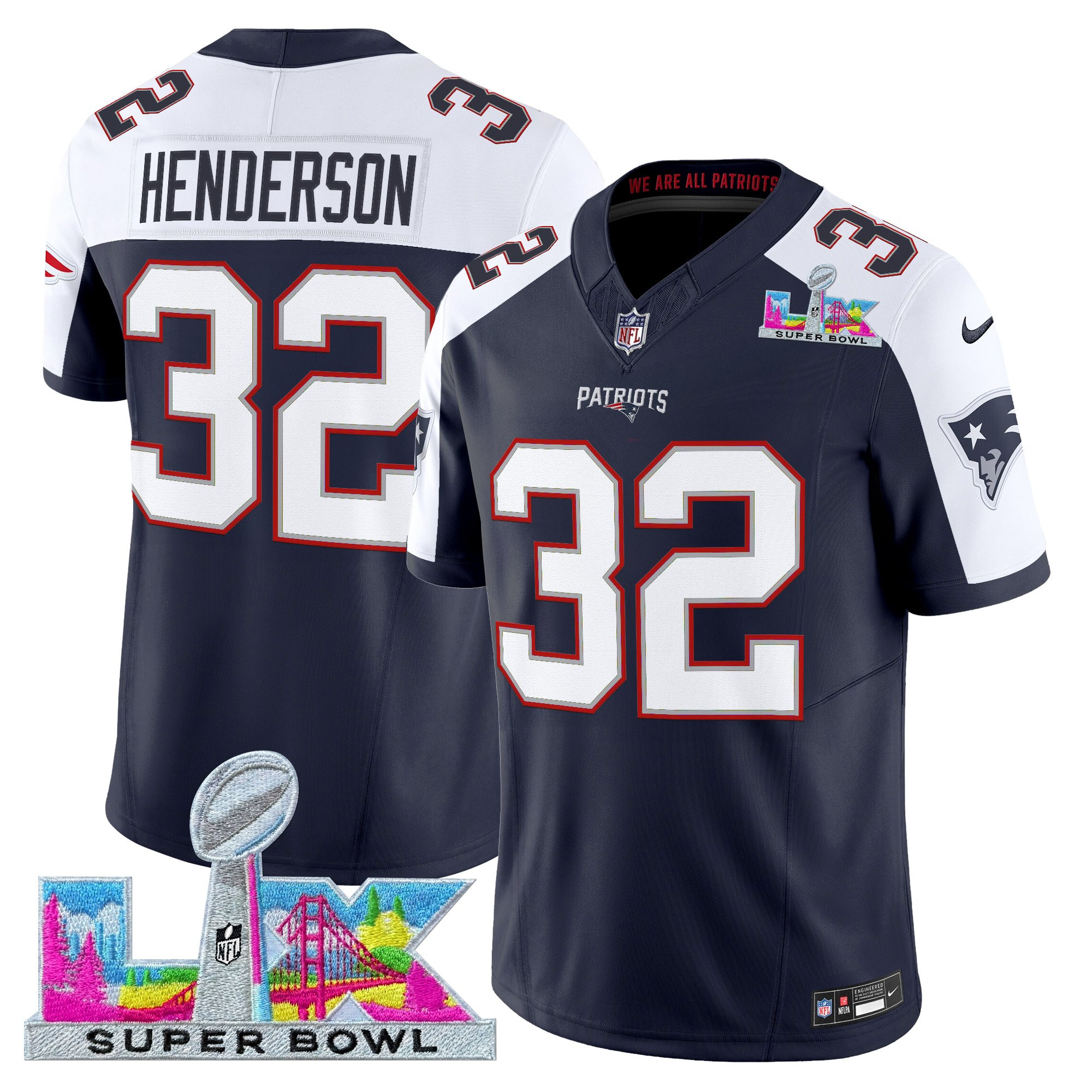 Men's New England Patriots Super Bowl LX Vapor Limited Jersey - All Stitched - Image 47