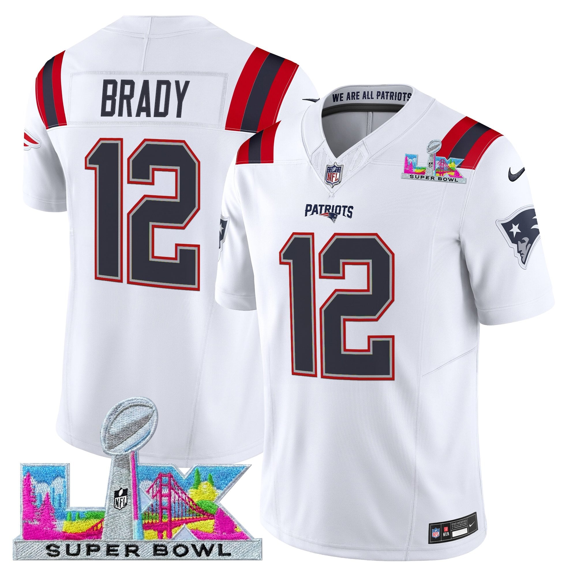 Men's New England Patriots Super Bowl LX Vapor Limited Jersey - All Stitched - Image 16