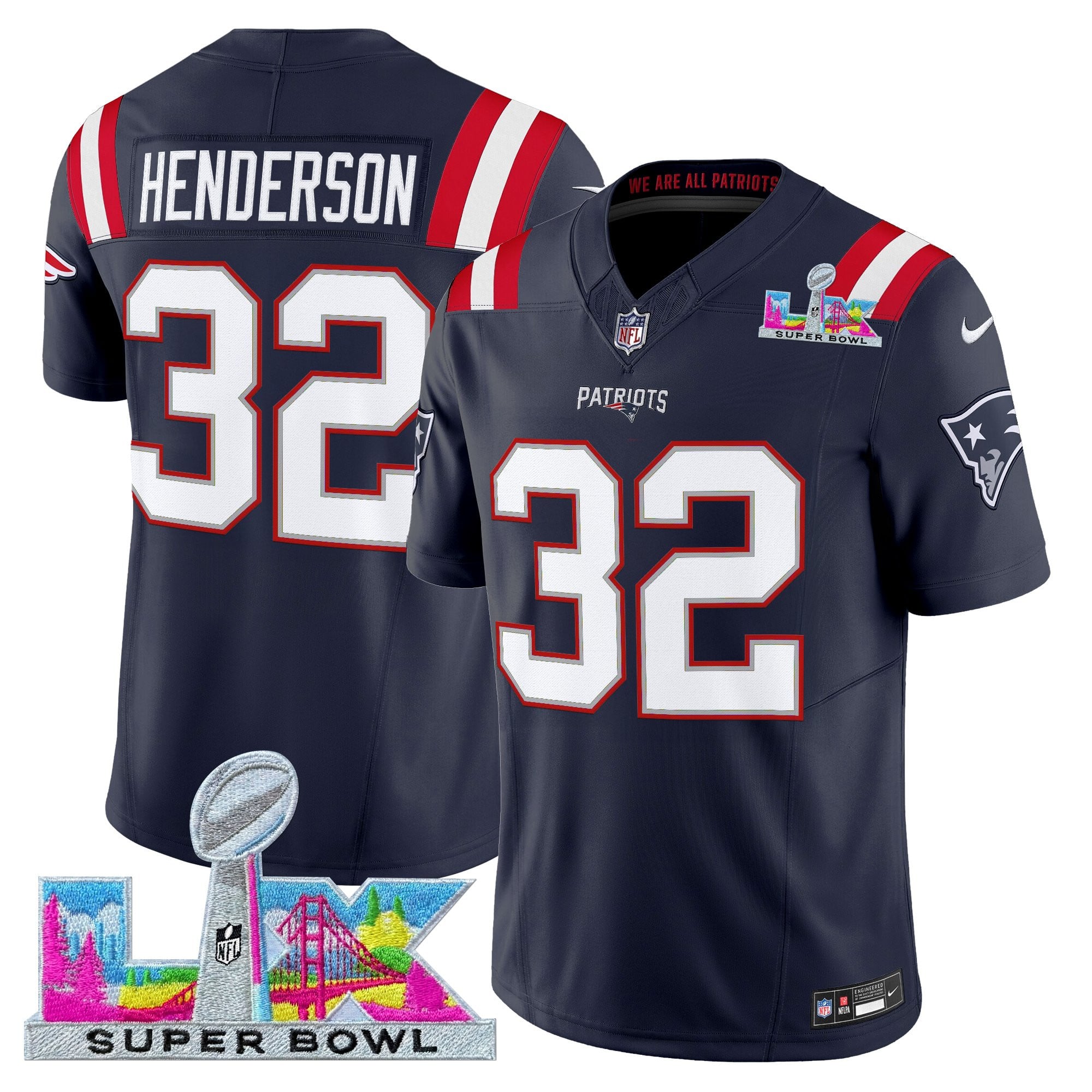 Men's New England Patriots Super Bowl LX Vapor Limited Jersey - All Stitched - Image 27