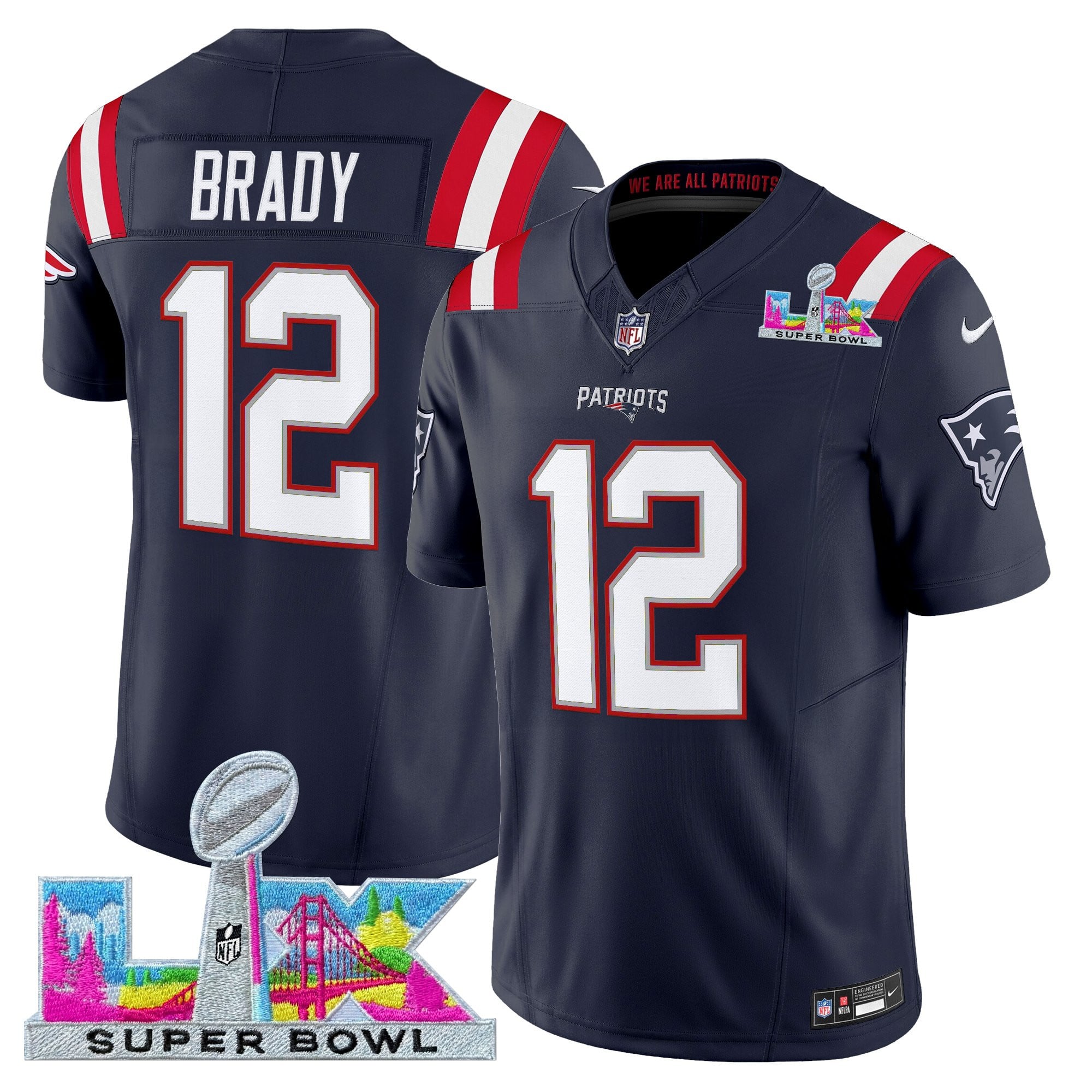 Men's New England Patriots Super Bowl LX Vapor Limited Jersey - All Stitched - Image 26