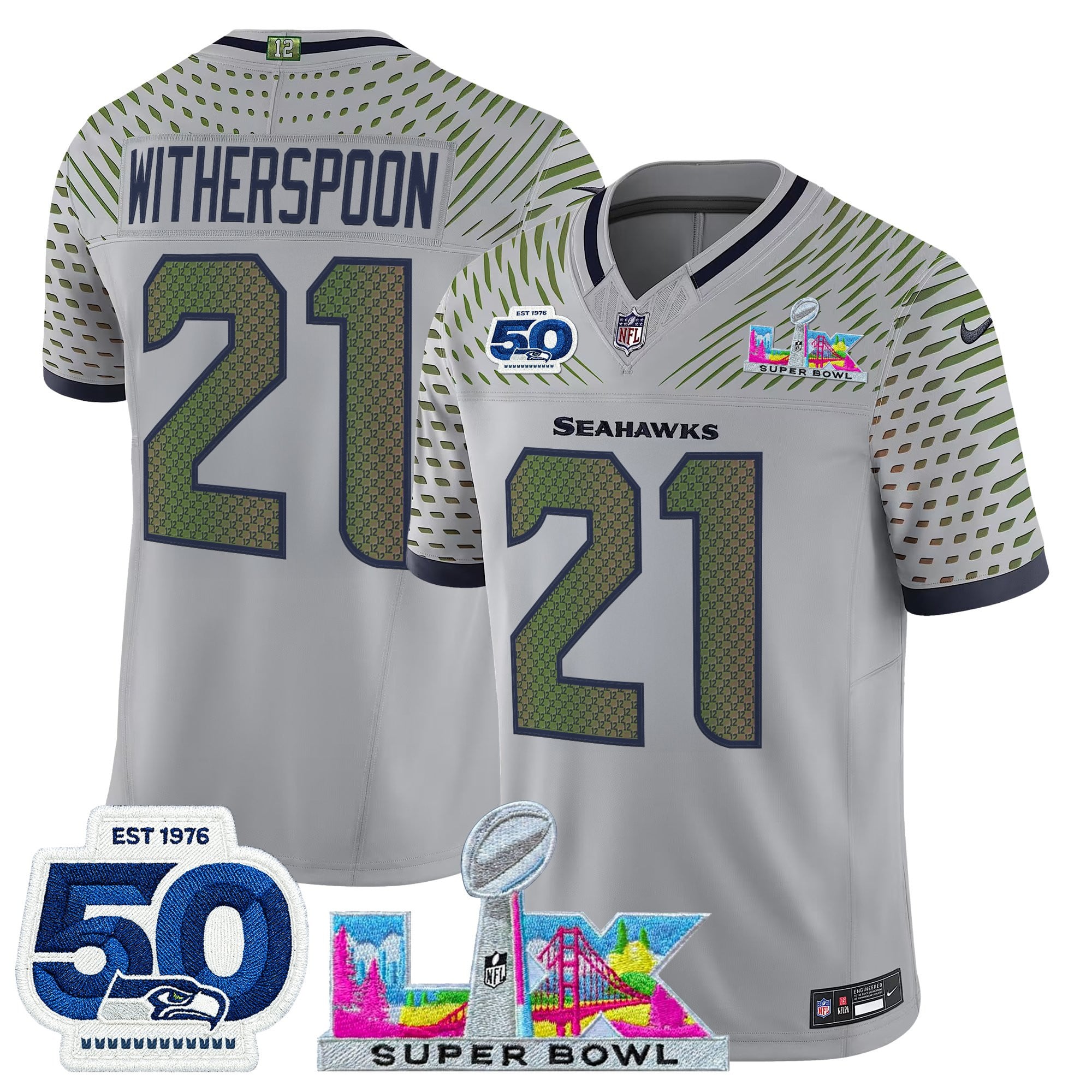 Men's Seattle Seahawks "Super Bowl LX & 50th Patch" Vapor Limited Jersey - All Stitched - Image 21