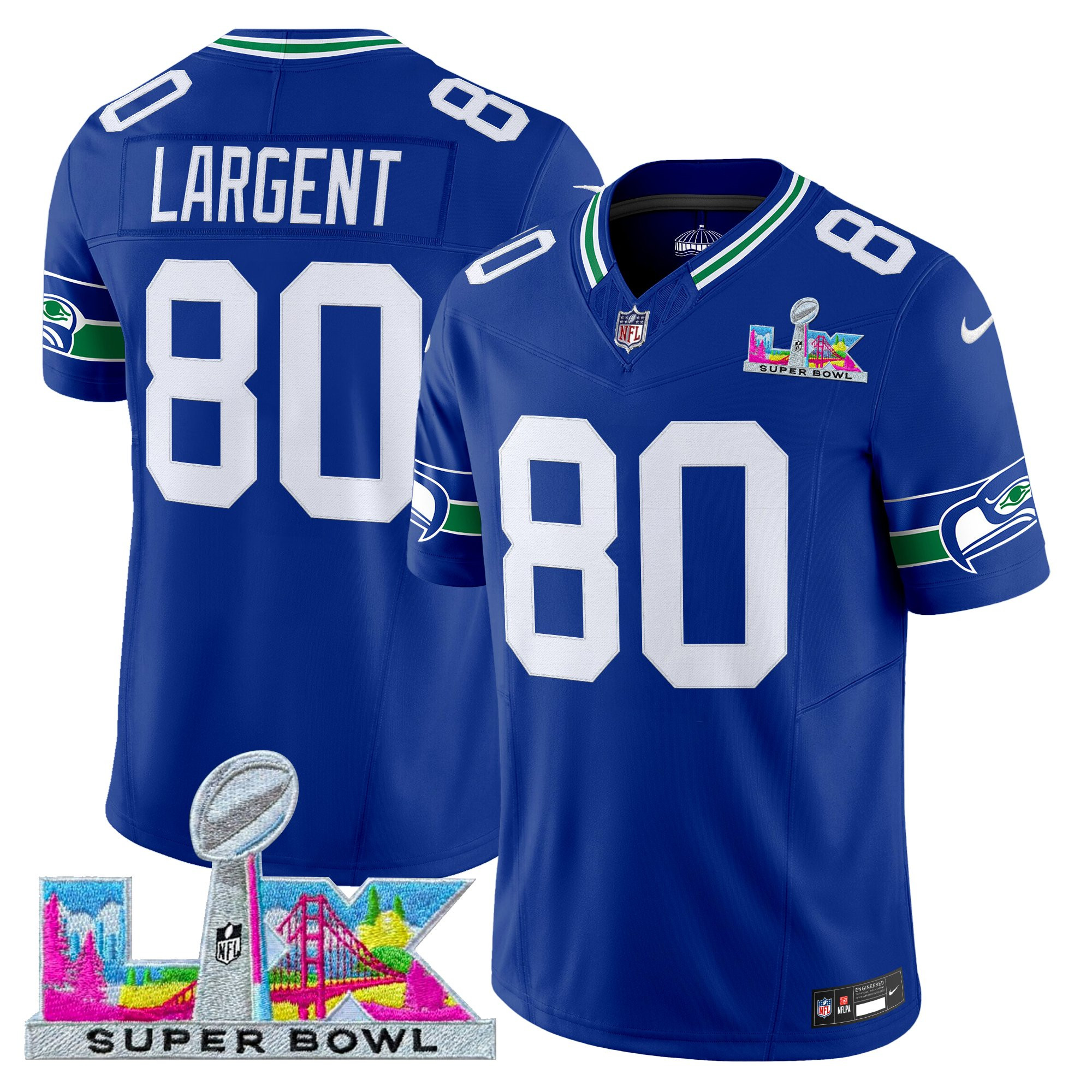 Men's Seattle Seahawks Super Bowl LX Vapor Limited Jersey - All Stitched - Image 15