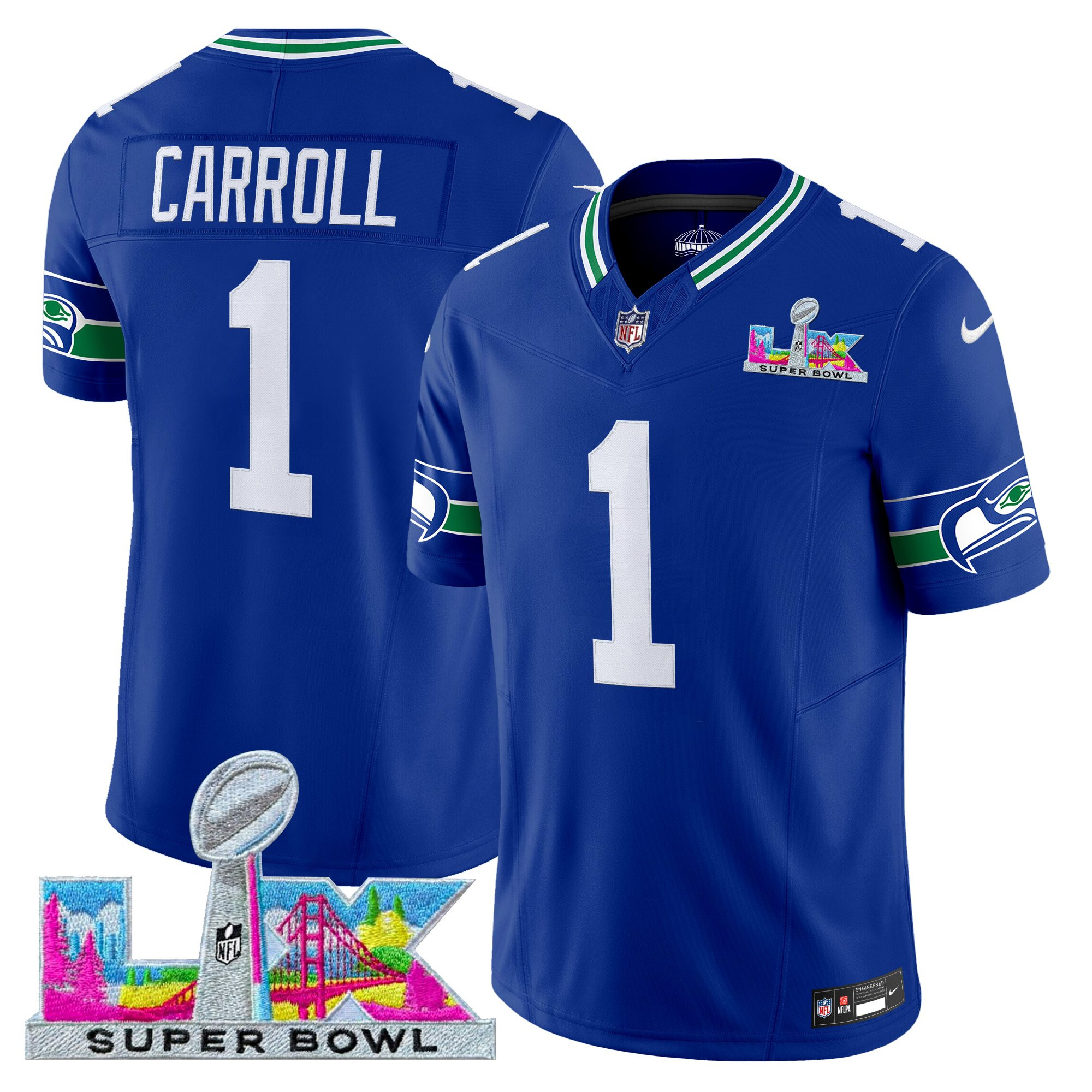 Men's Seattle Seahawks Super Bowl LX Vapor Limited Jersey - All Stitched - Image 12