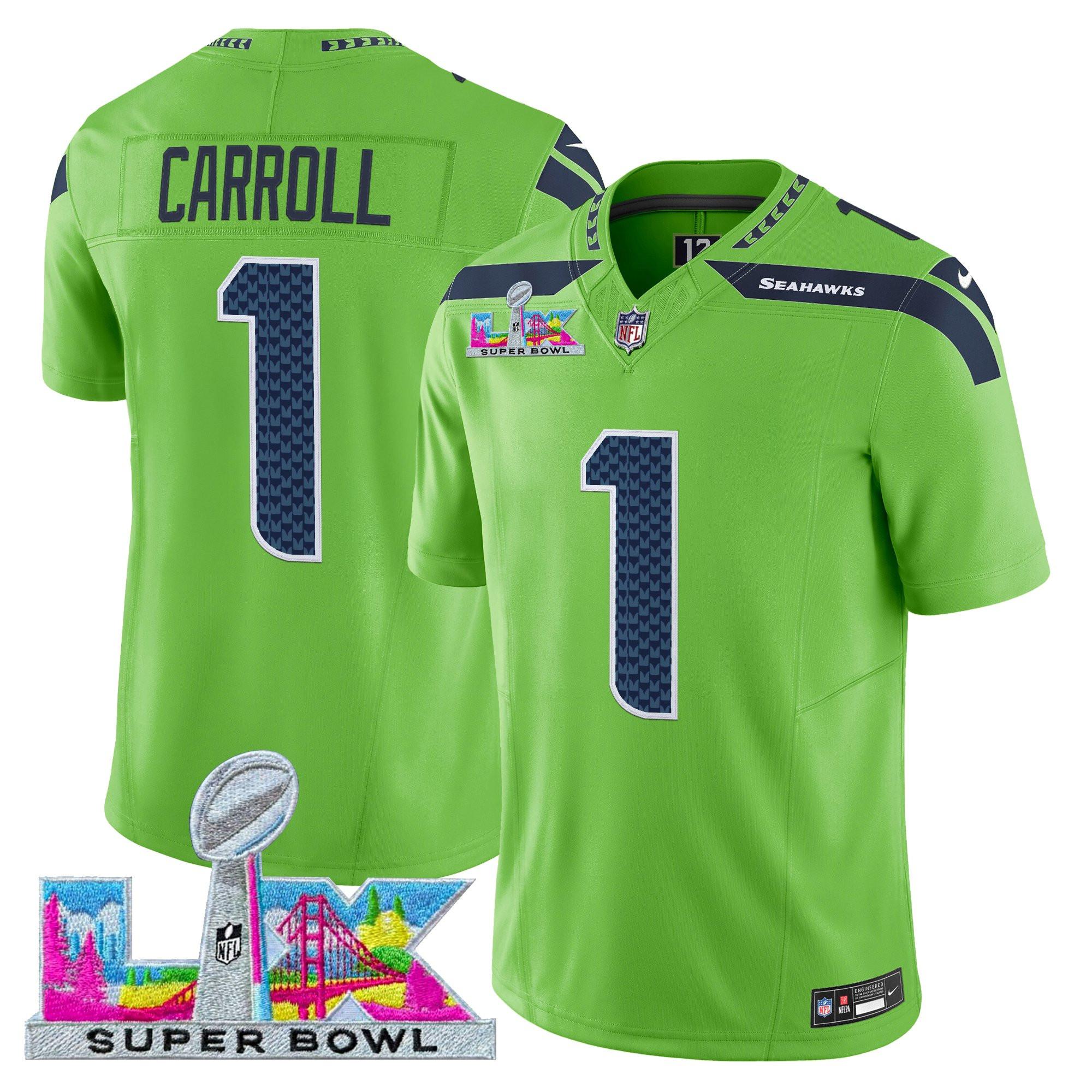 Men's Seattle Seahawks Super Bowl LX Vapor Limited Jersey - All Stitched - Image 28